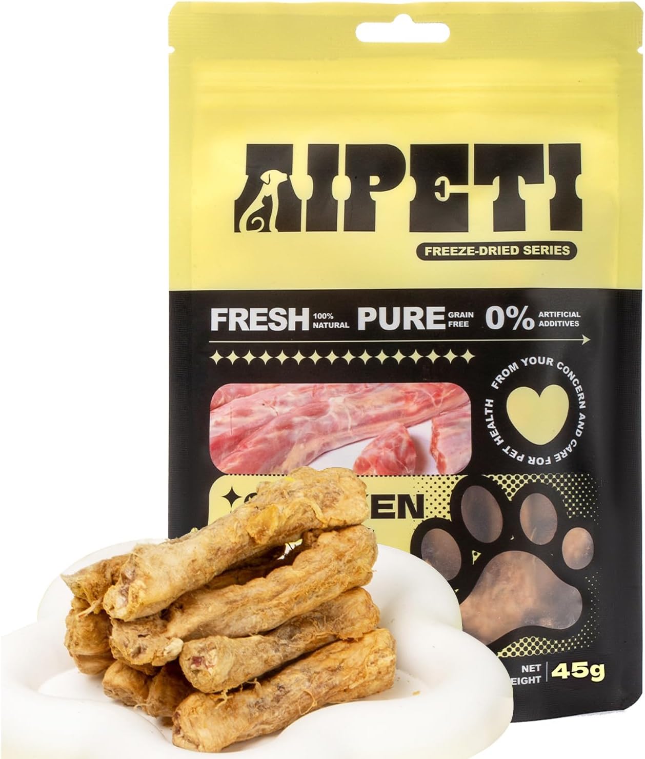 Freeze-Dried-Chicken-Necks-Treats-for-Dogs-&-Single-3