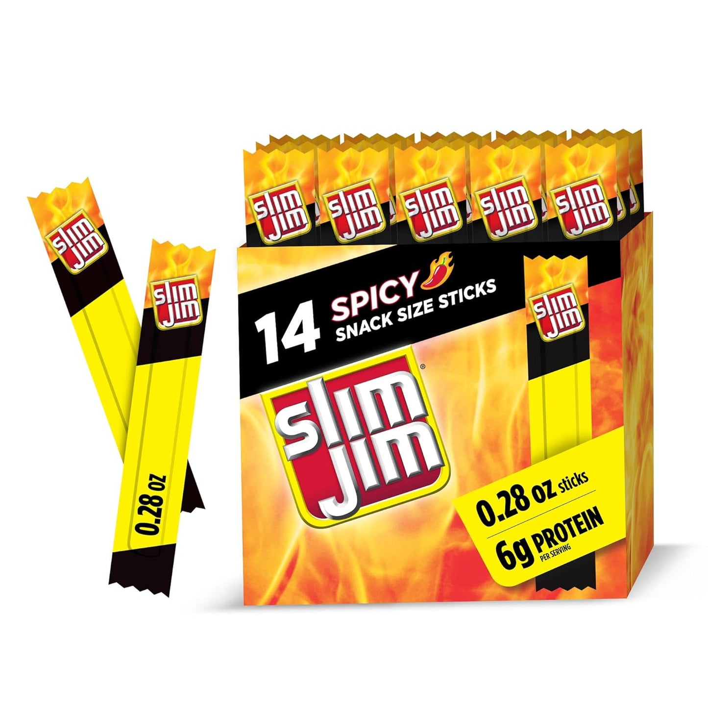 Slim-Jim-Smoked-Jerky-Snack-Sticks,-Spicy-Flavor,-0.28-oz.,-14-ct------1734