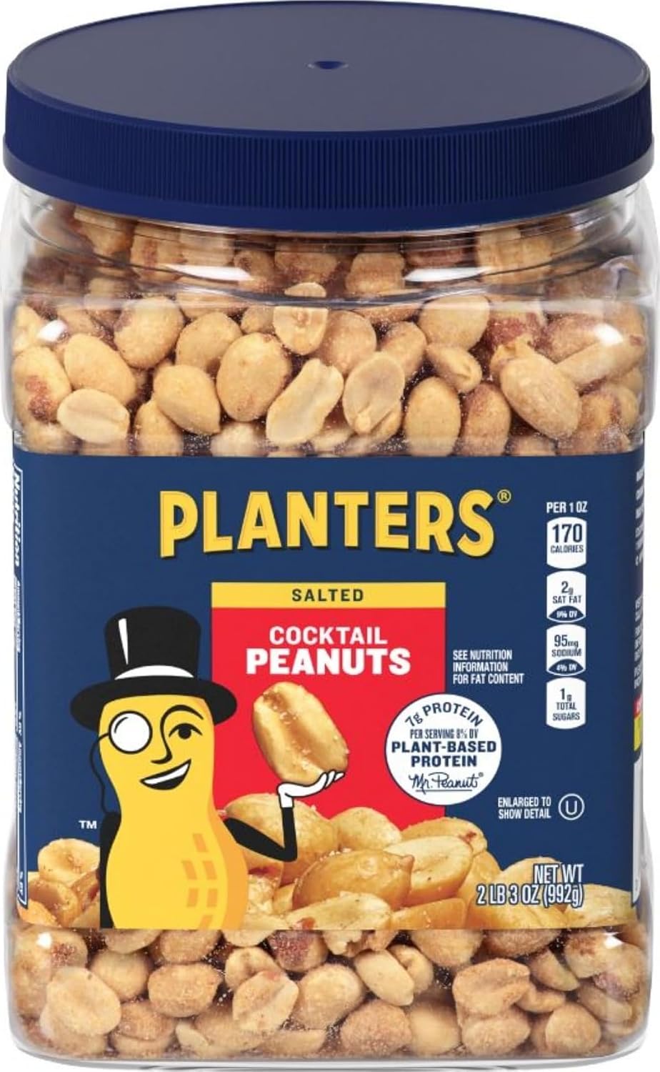 PLANTERS-Salted-Peanuts,-Plant-Based-Protein-Snacks,-2.19lbs-(1-Ct)-|--Roasted-Salted-Nuts.-Trans-2306