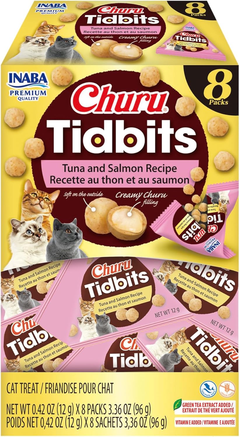 INABA-Churu-Tidbits-for-Cats,-Soft-&-Chewy-Churu-Filled,-Baked-Chicken-Cat-Treats-536