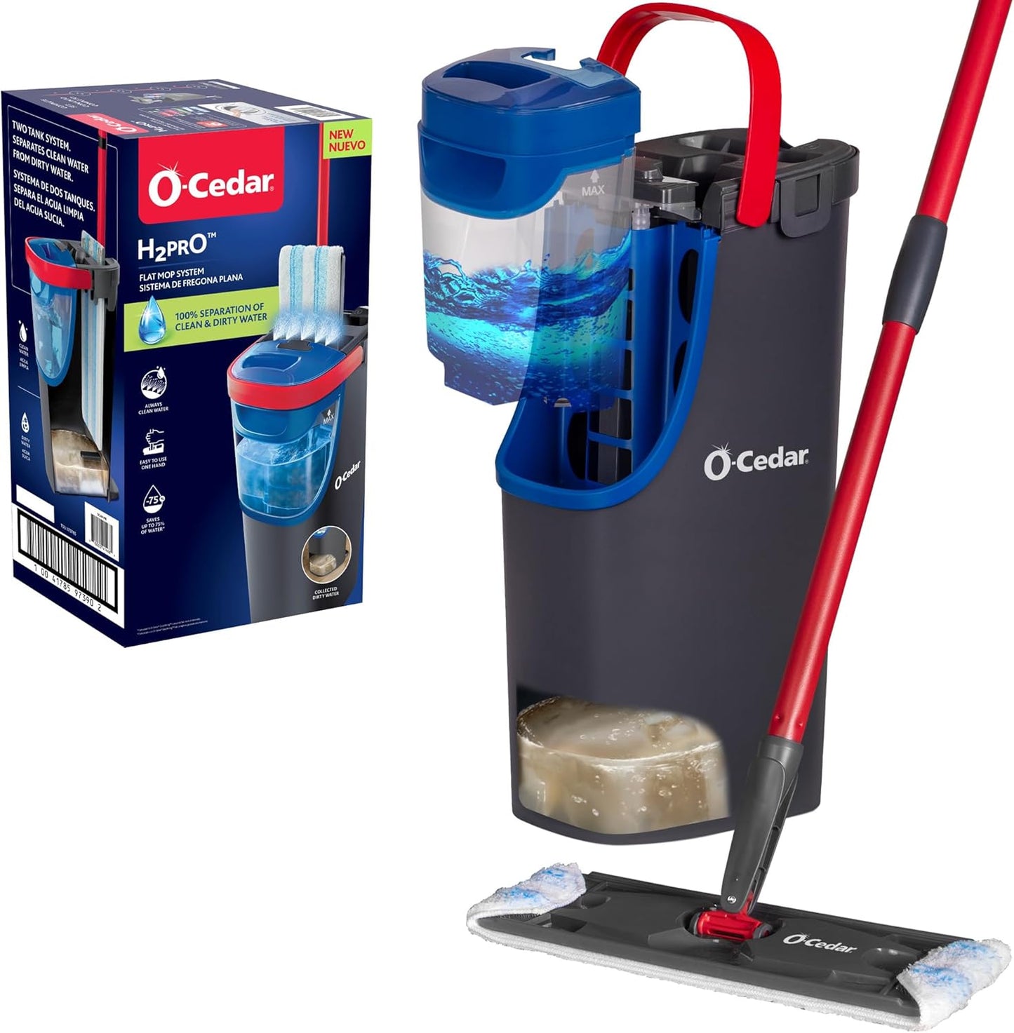 O-Cedar-H2prO-Flat-Mop-System-|-Quick-Everyday-Cleaning-|-Dual-Tank-Fresh-Water-System-|-2056