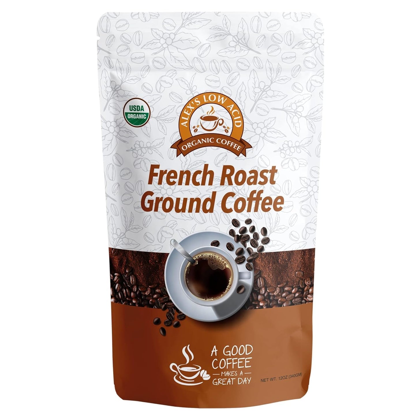Alex's-Low-Acid-Organic-Coffee-12oz-Bag---Fresh-Ground-French-Roast-(Pack-1804