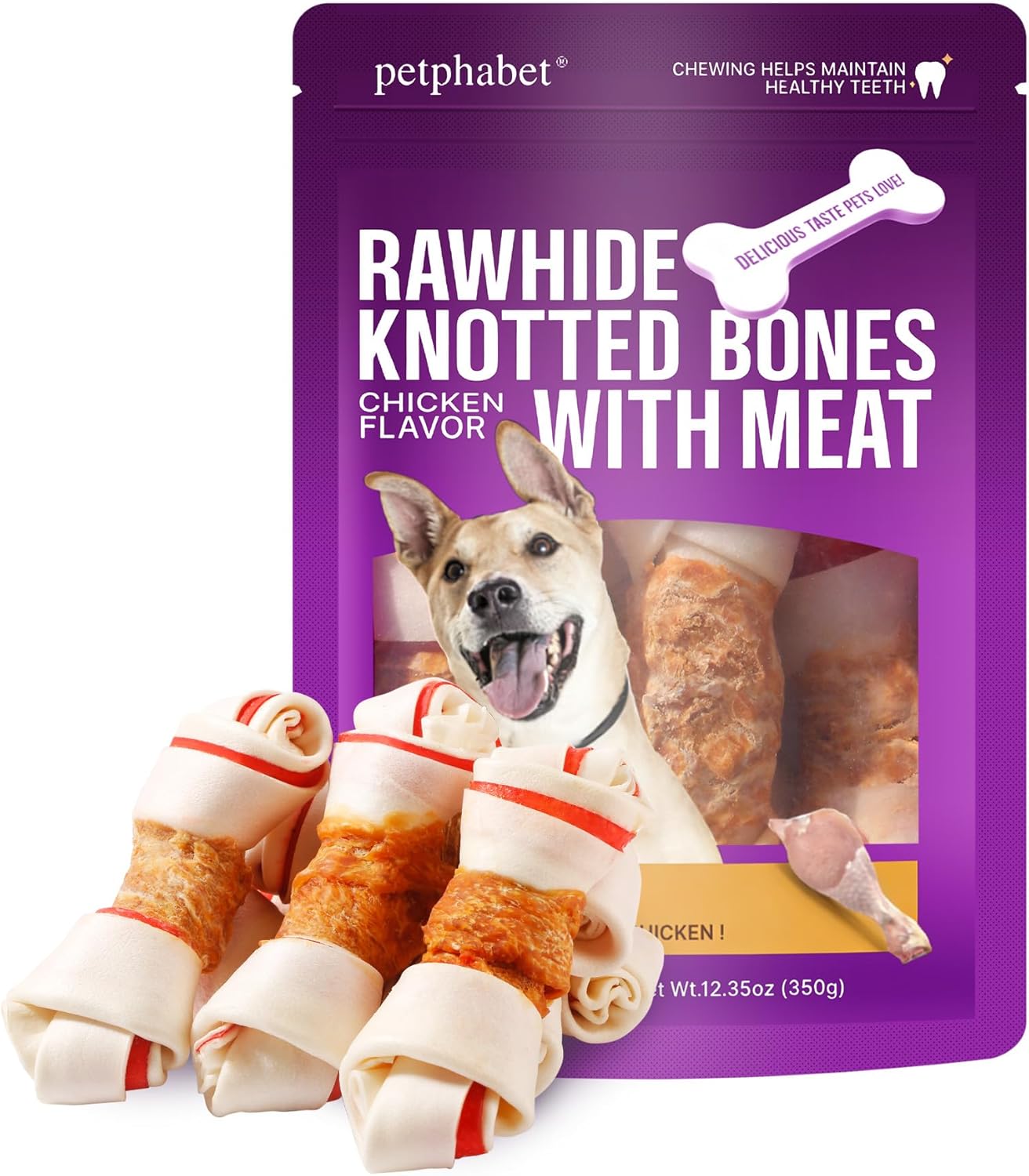 PETPHABET-Chicken-Wrapped-Rawhide-Dog-Bones,-5-5.5-Inch-Long-Lasting-Dog-Treats-381