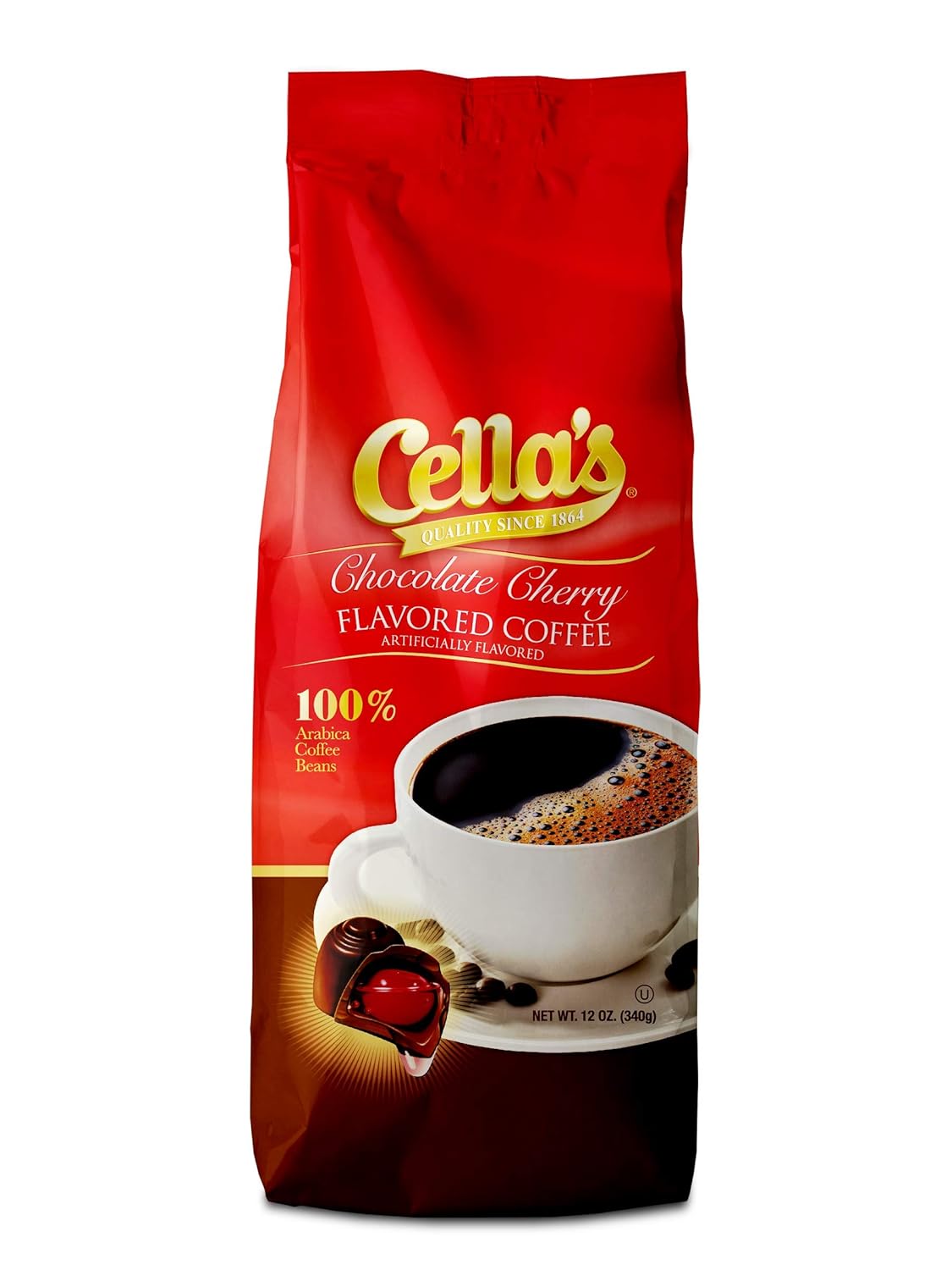 Cella's-Coffee-Flavored-Ground-Coffee---Premium-Arabica,-Chocolate-Cherry,-(12-Ounce)---2097