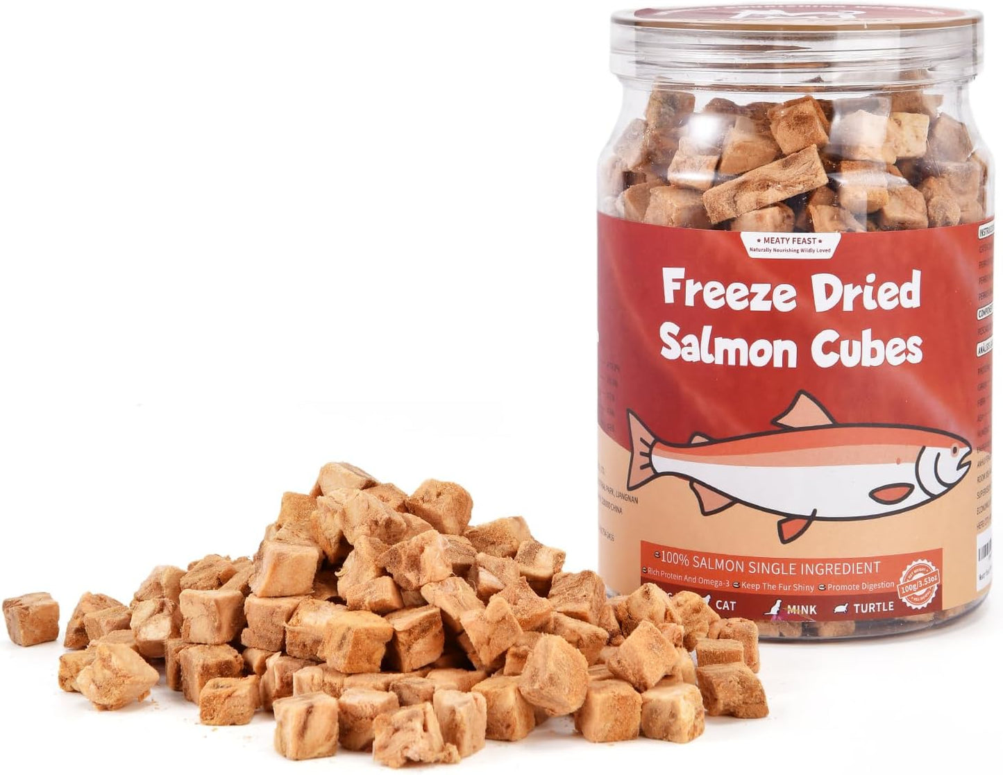 Golosinas-de-salmón-liofilizado-para-perros-y-gatos,-un-420