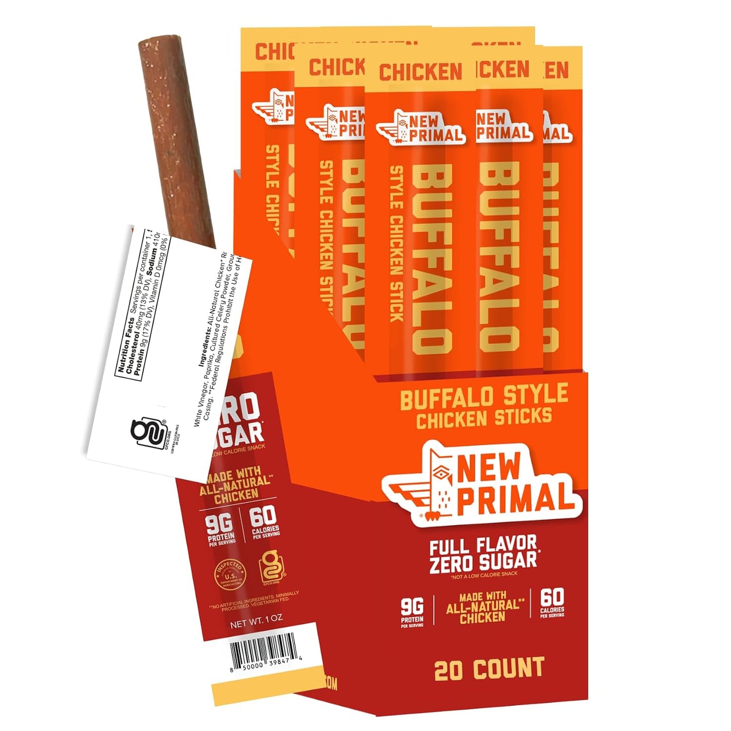 New-Primal-Buffalo-Chicken-Sticks,-20-Count-|-Healthy-Snacks-for--Adults,-9g-Protein,-Sugar,-1771
