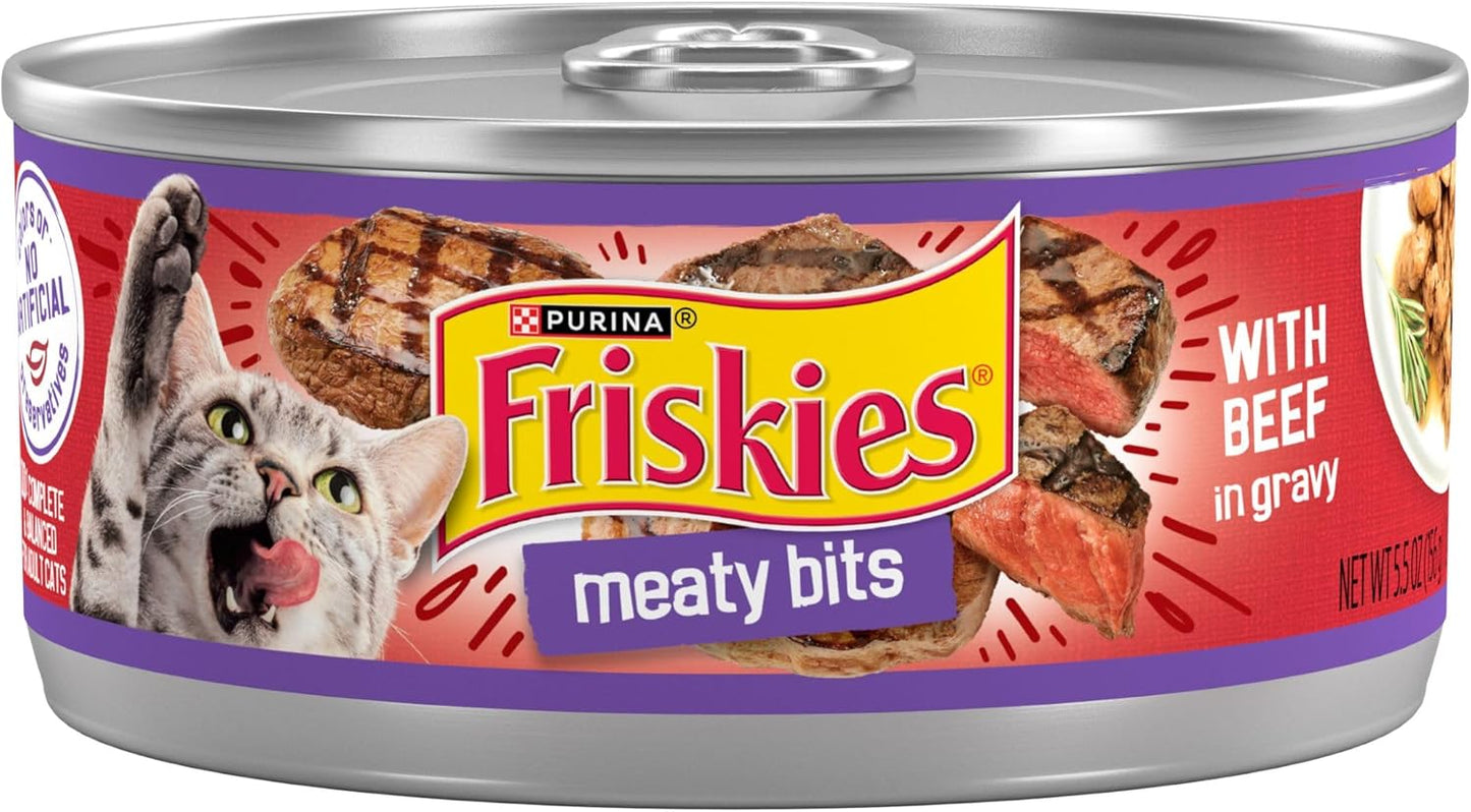 Purina-Friskies-Wet-Cat-Food,-Meaty-Bits-With-Beef-in-Gravy---(Pack-1155