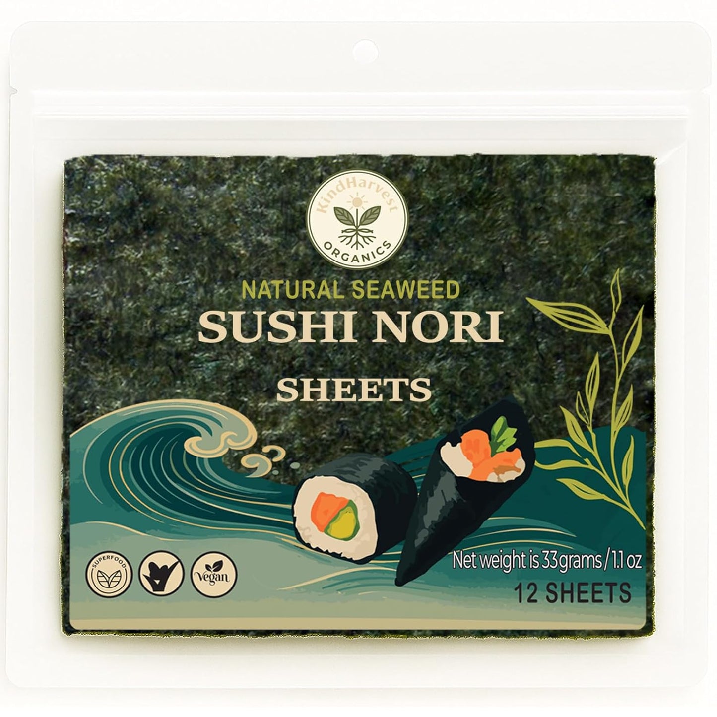 Kindharvest-Organics-Sushi-Nori-Sheets-–-Roasted-Seaweed-Sheets,-12-Sheets-(33g),-Grade,-Texture,-1498
