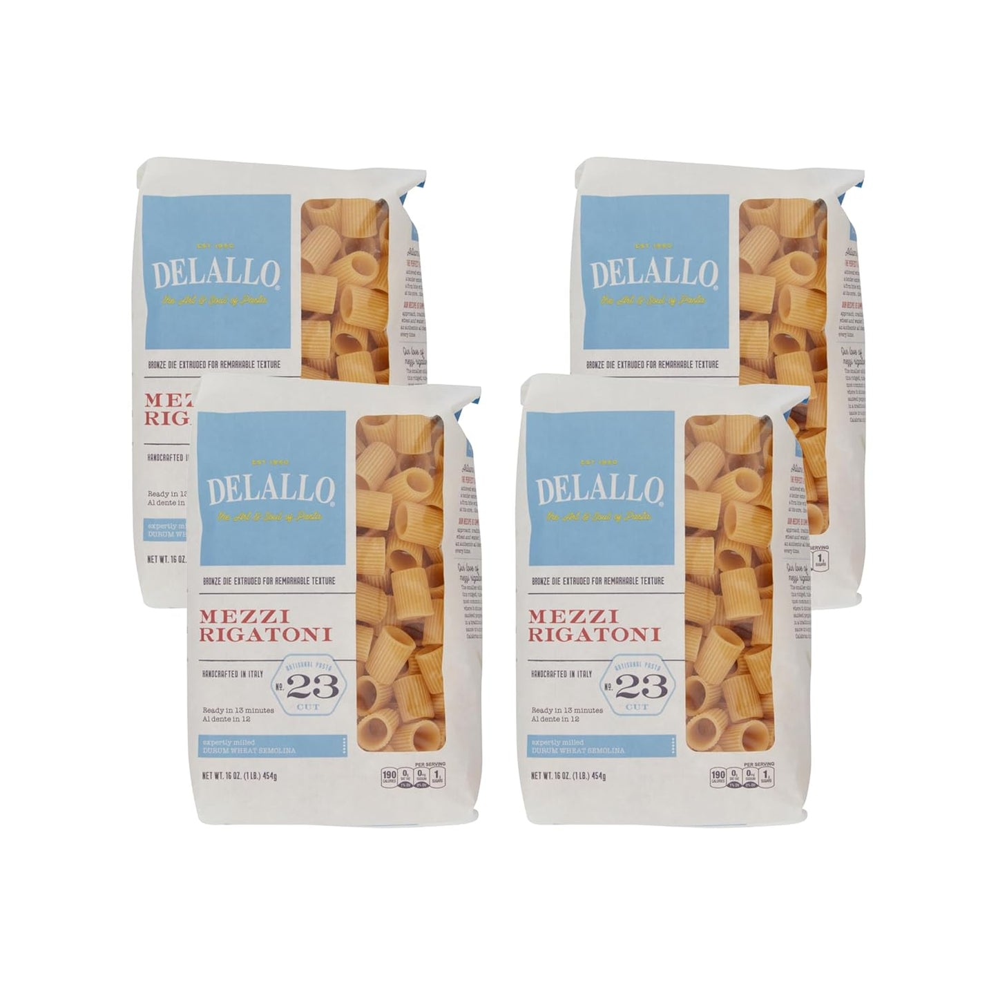 DeLallo-Mezzi-Rigatoni-Pasta,-1-Pound-Bag,-4-1098