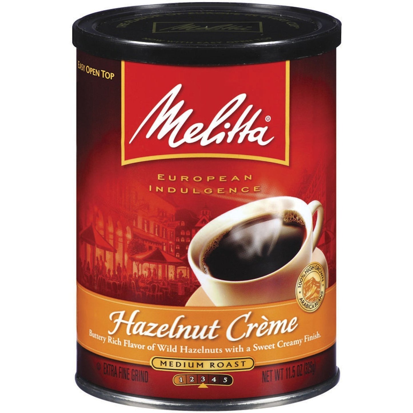Melitta-Café-molido-con-crema-de-avellana,-latas-de-11-onzas-de742