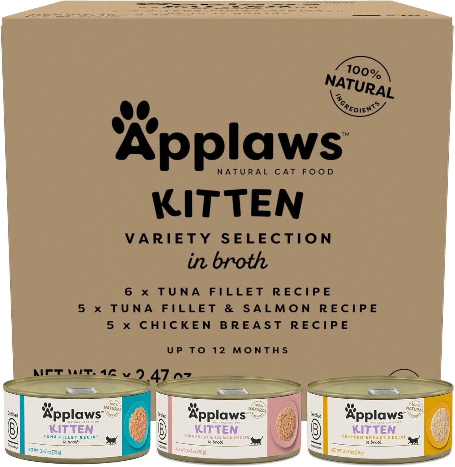 Applaws-Kitten-Wet-Cat-Food-Tuna,-Salmon-&-Chicken-Variety-in-Broth-16-Pack,-1583