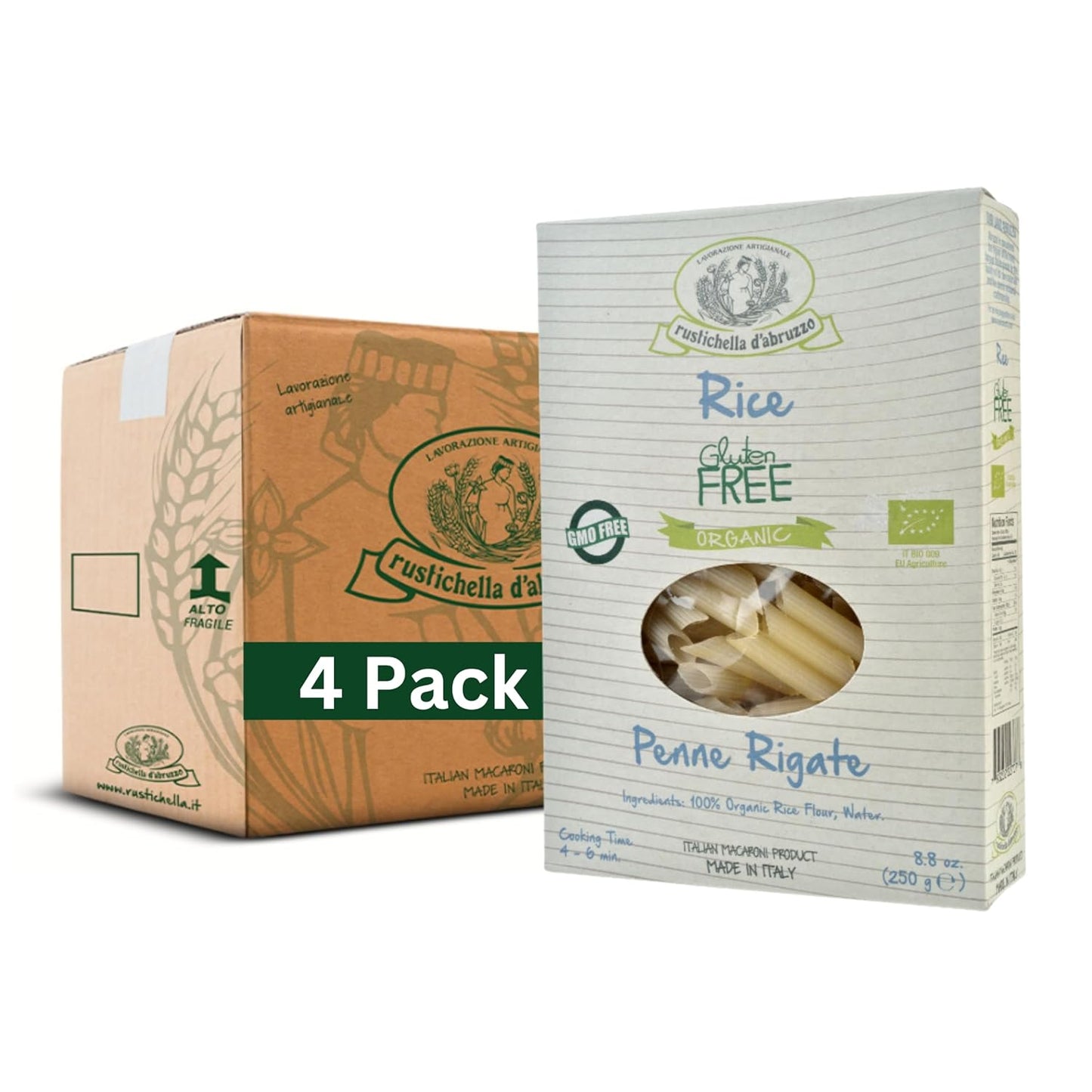 Rustichella-d'Abruzzo-Organic-Rice-Penne-Rigate-(Pack-of-1007