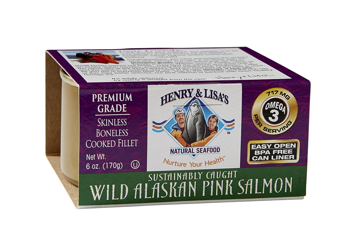 Henry-&-Lisa's-Natural-Seafood-Wild-Alaskan-Pink-Salmon,-latas-de-6-(paquete-347