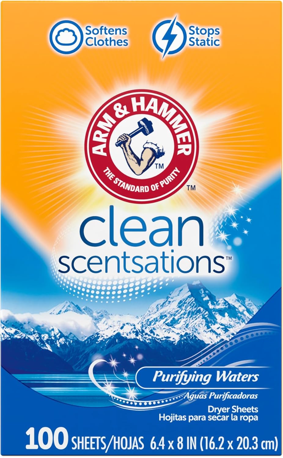 ARM-&-HAMMER-Fabric-Softener-Sheets,-100-sheets,-Purifying-Waters-----1313