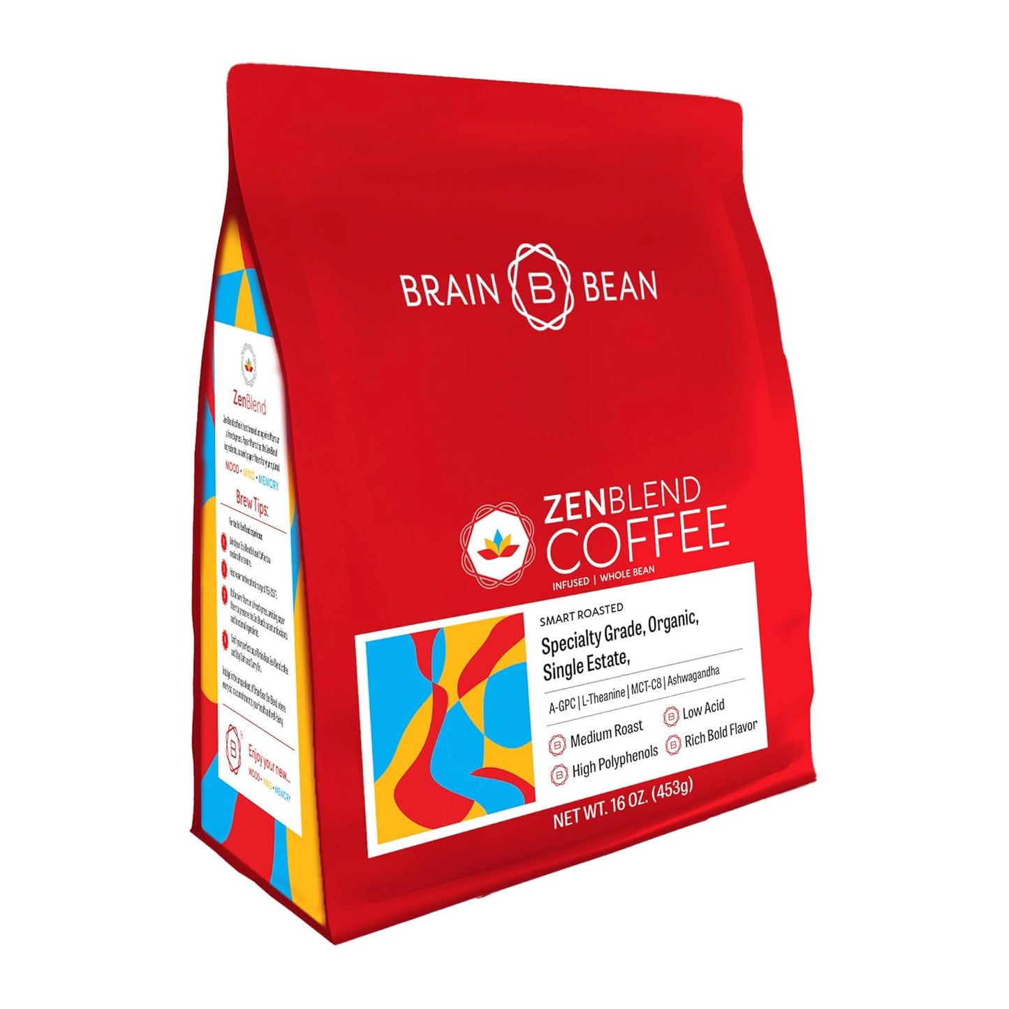 Brain-Bean-Zen-Blend-Organic-Coffee-Whole-Bean-with-Caprylic-Acid-MCT-(C-8),-A-GPC,-897