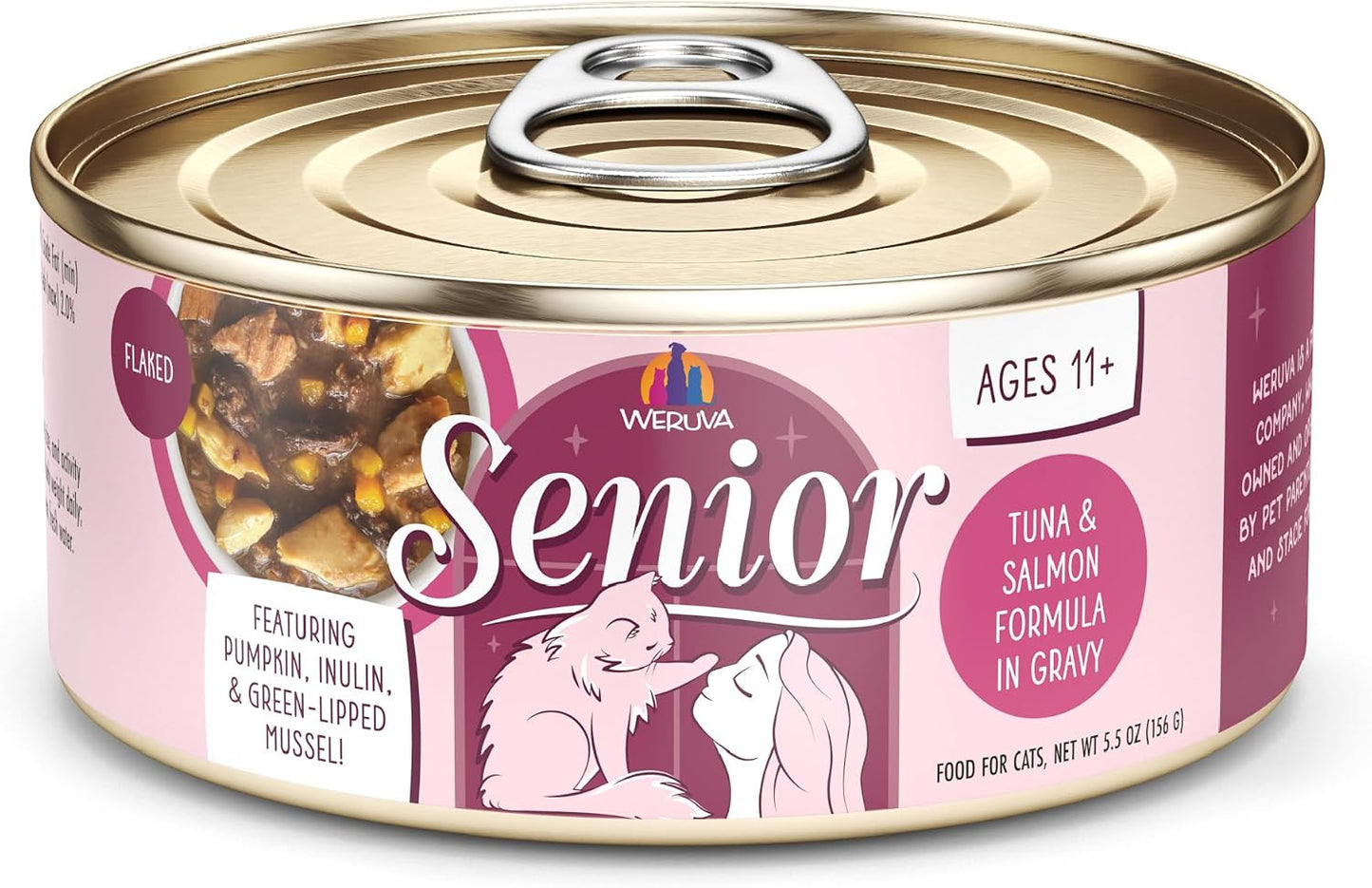 Weruva-Senior-Cat-Food,-Tuna-and-Salmon-in-Gravy,-5.5oz-Can,-of----1000