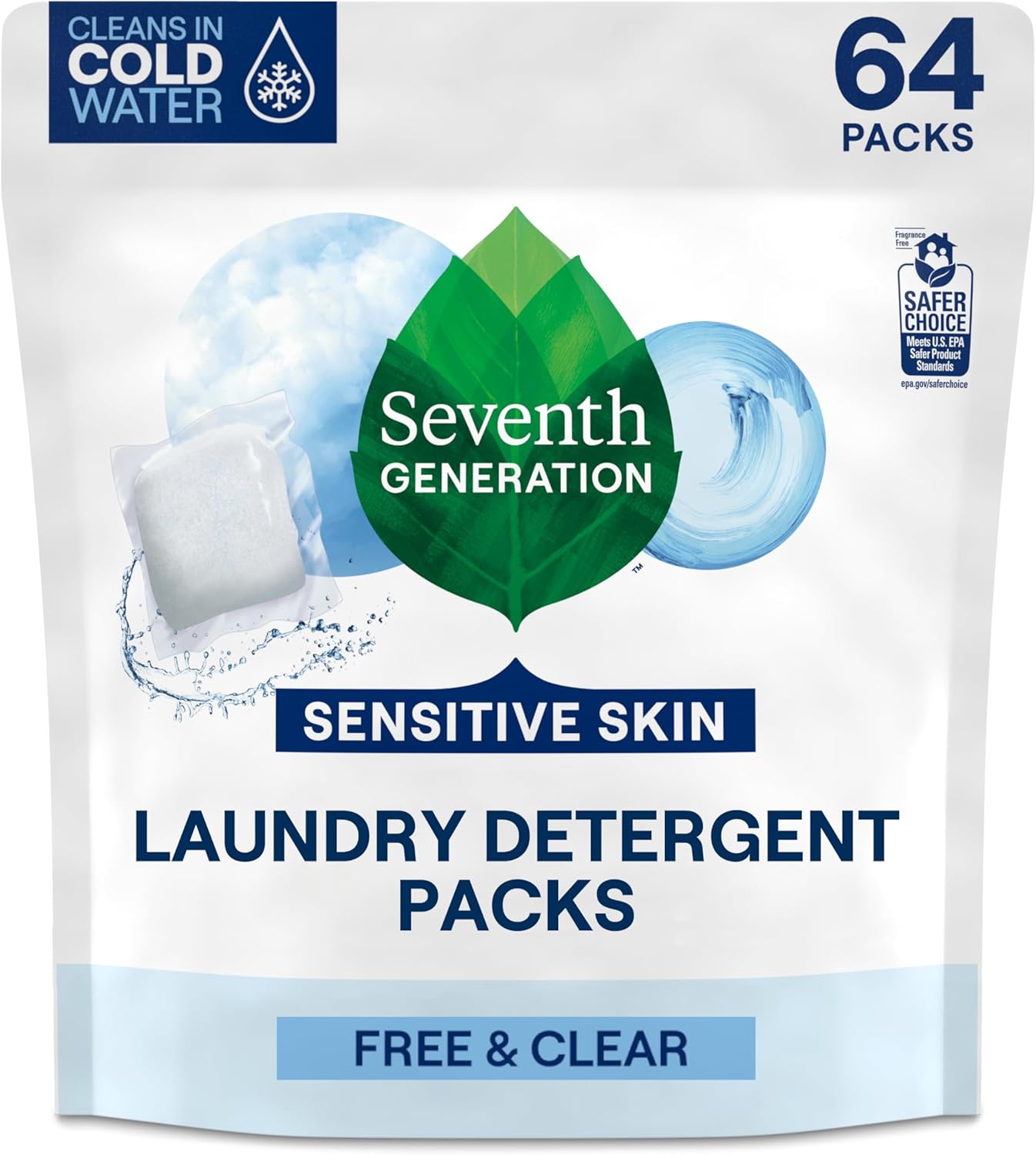 Seventh-Generation-Laundry-Detergent-Packs,-Free-&-Clear,-Made-for-3935