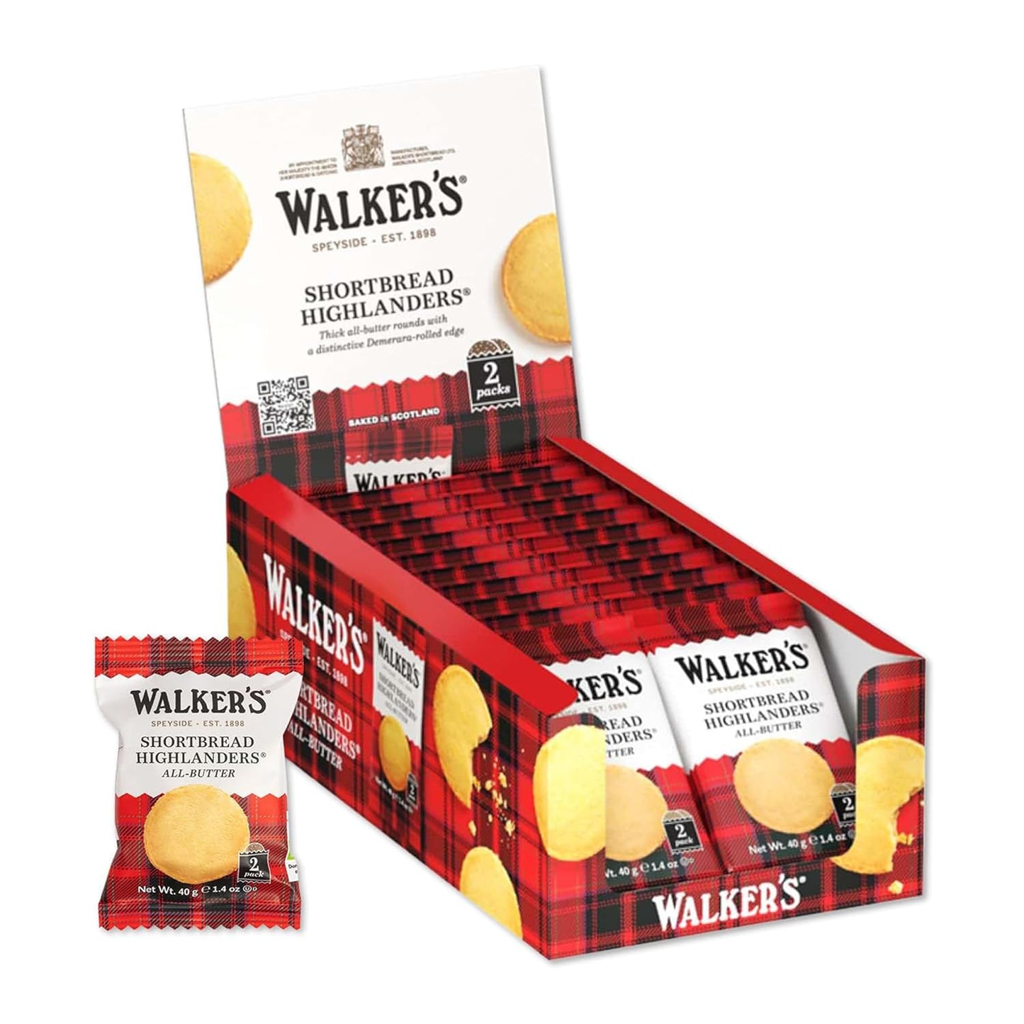 Walker's-Shortbread-Highlanders,-Pure-Butter-Shortbread-Cookies,-Snack-Pack,-1.4-Oz--(Pack-of-18)--241