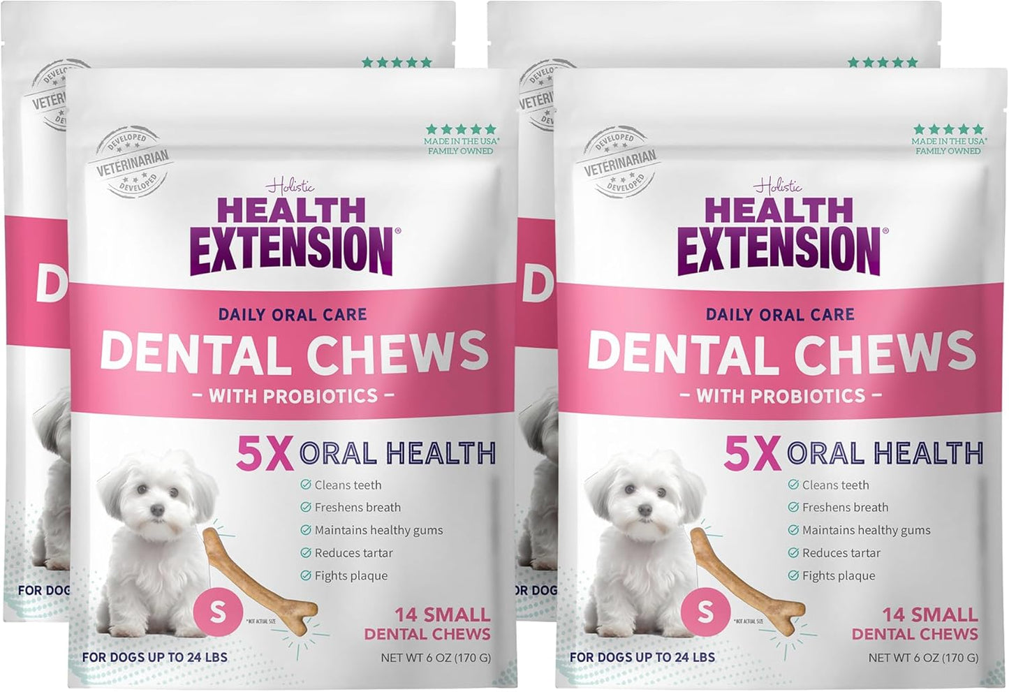Probiotic-Dental-Bones-for-Dogs,-14-Small-Bones-444
