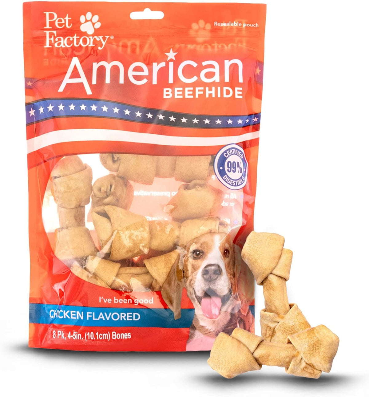 Pet-Factory-American-Beefhide-4-5"-Knotted-Bones-Dog-Chew-Treats---Flavor,-716