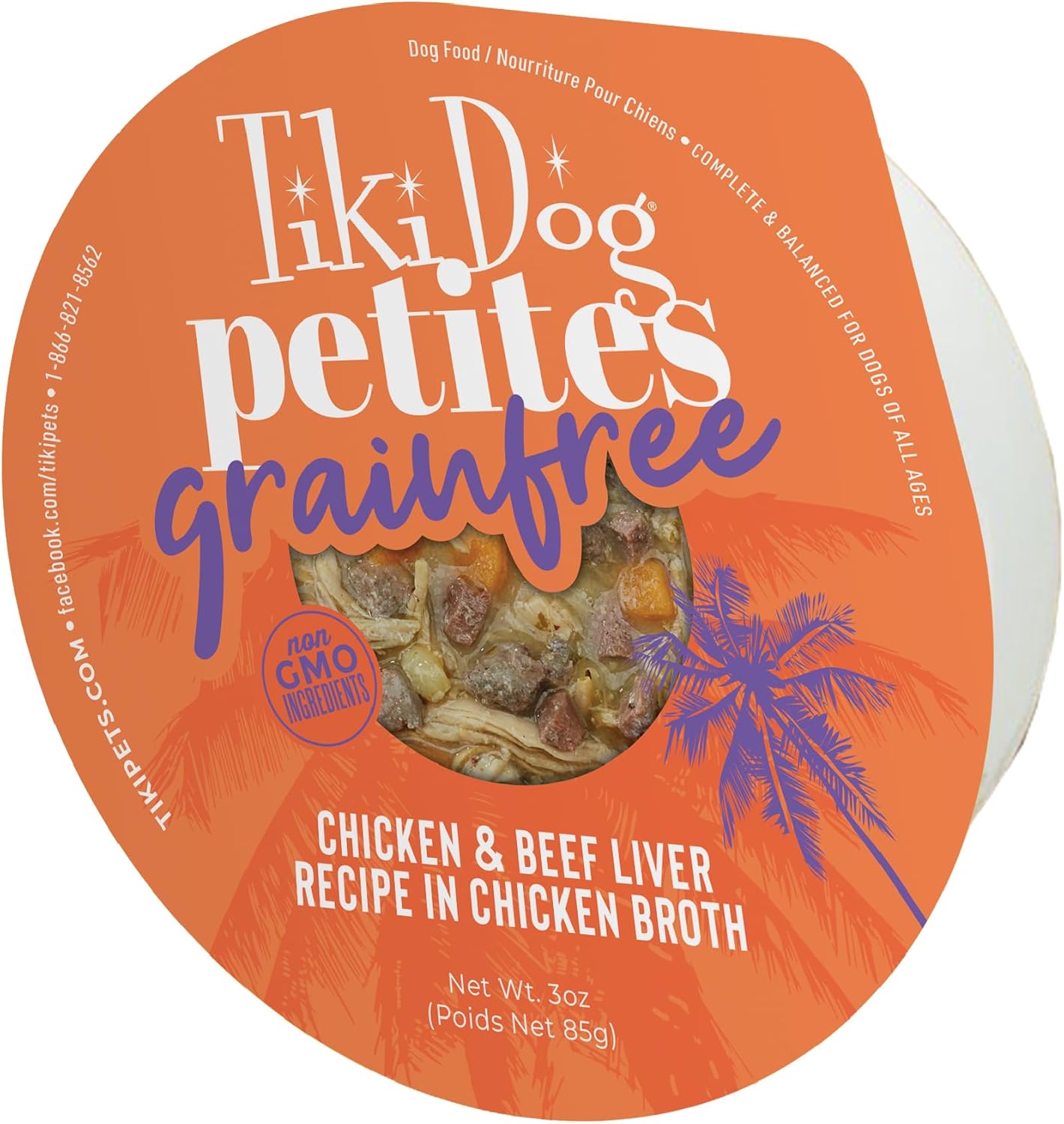 Tiki-Dog-Aloha-Petites,-pollo-y-ternera,-carne-densa-899