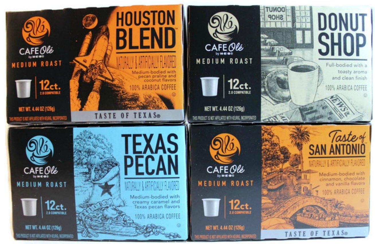 H.E.B-Cafe-Ole-Variety-Single-Serve-Coffee-Cups-San-Antonio;-Houston;-Texas-Pecan-1551