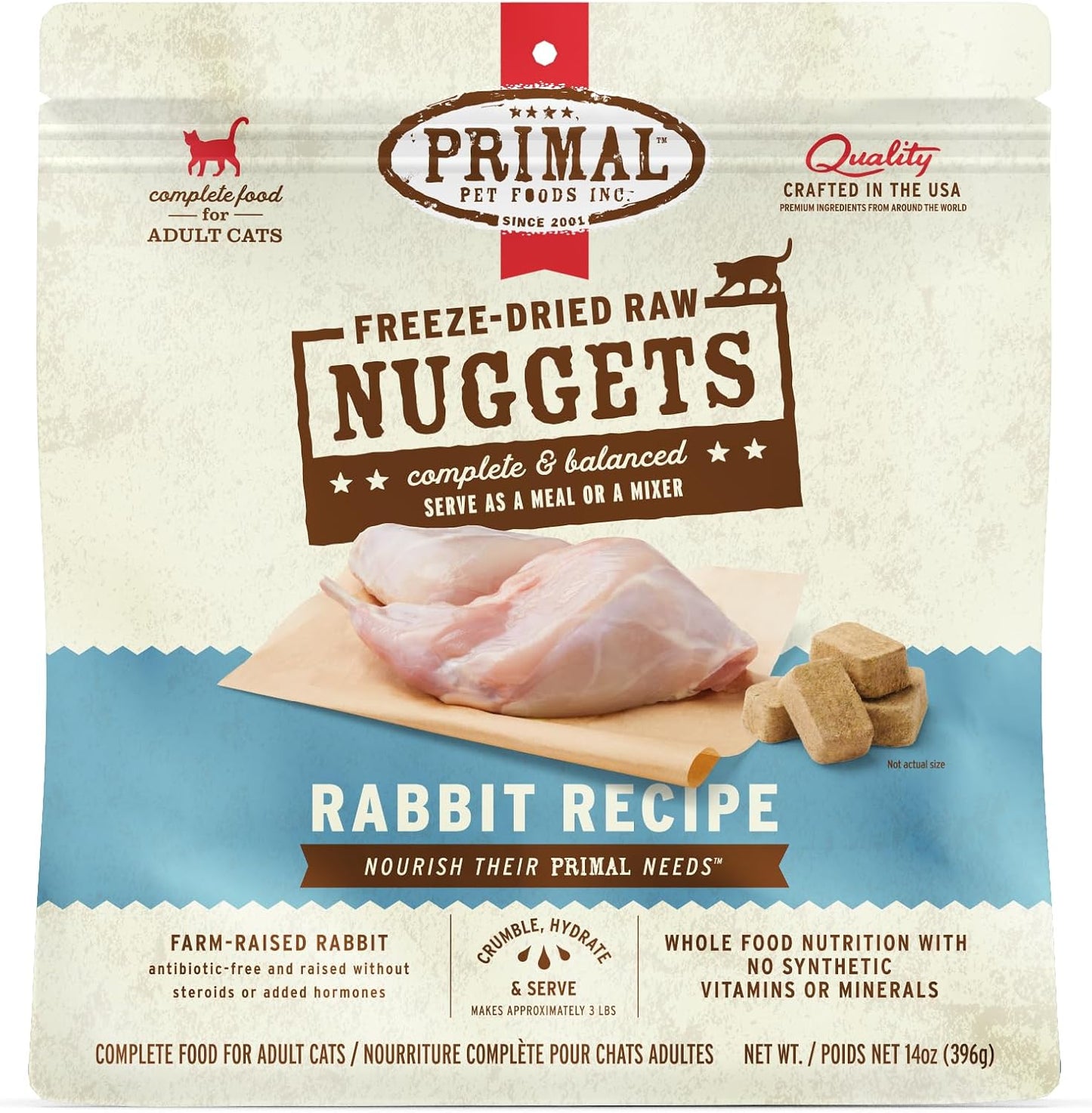 Primal-Freeze-Dried-Raw-Cat-Food-Nuggets-Rabbit,-Complete-&-Balanced-Meal-or-968