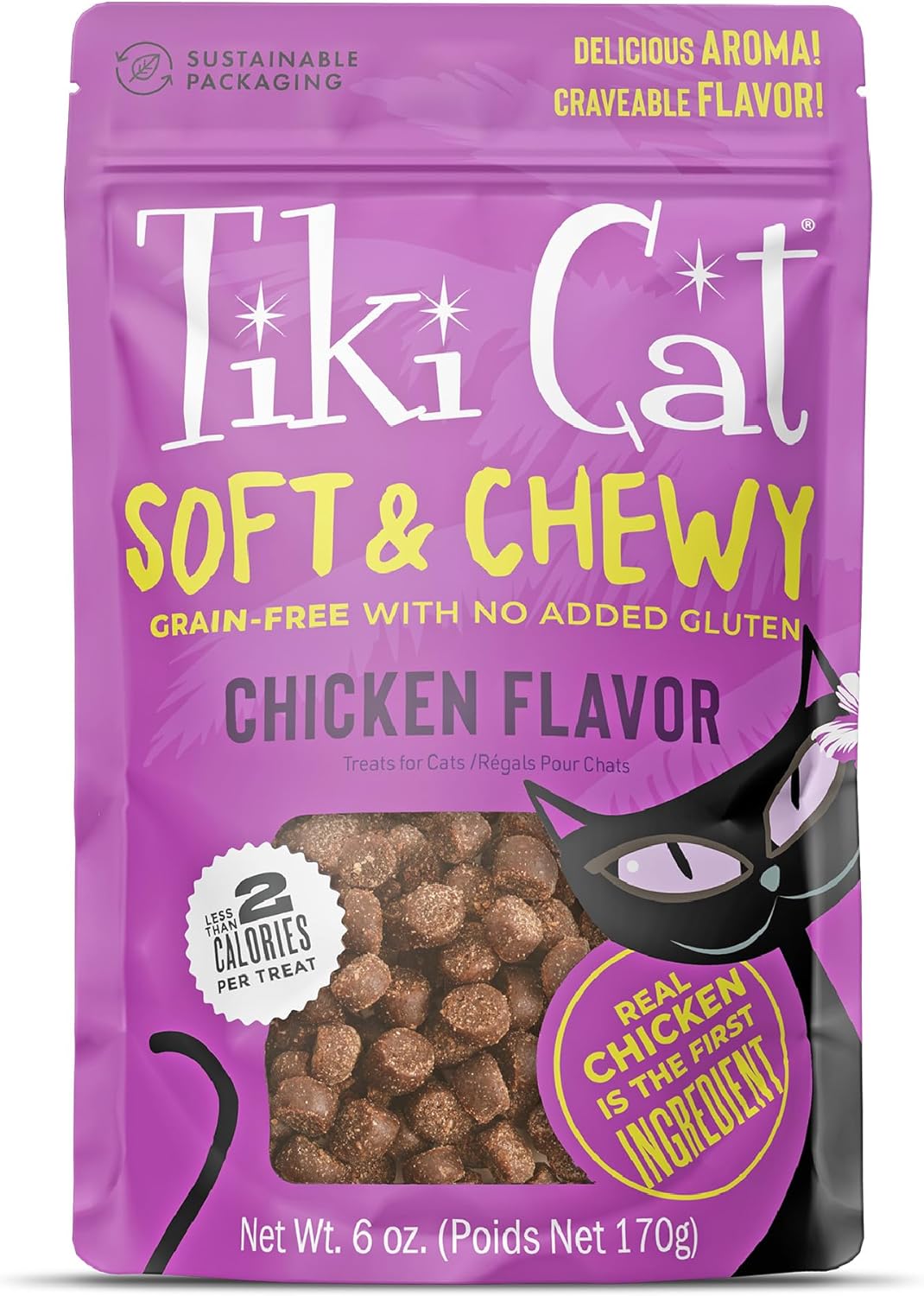 Tiki-Cat-Soft-&-Chewy-Treats,-Chicken-Flavor,-3-Calories-Per-Treat-with-Grain-Free-495