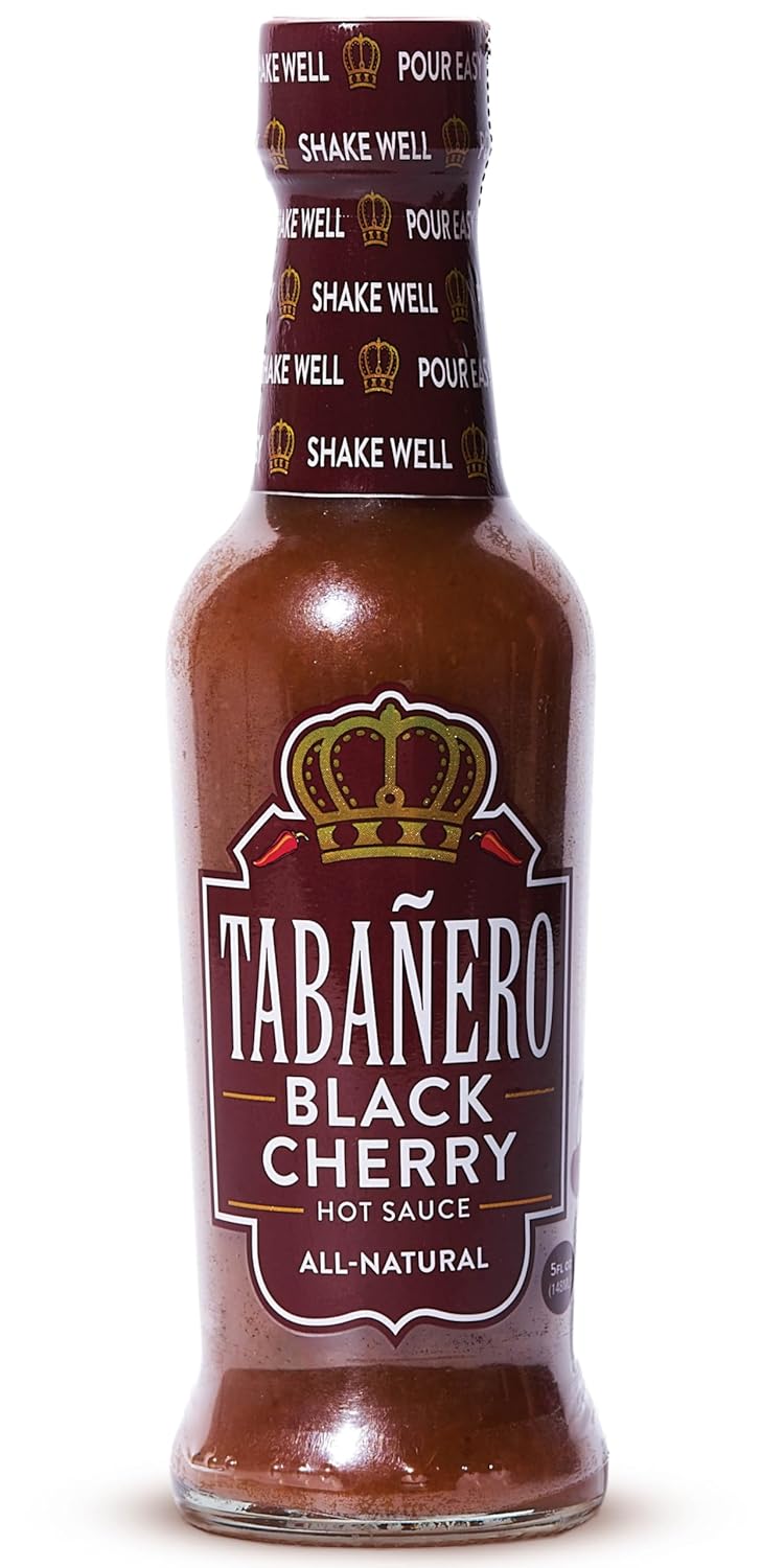 Tabañero-Hot-Sauce,-Black-Cherry-Flavor,-5-oz-Small-Glass-Bottle,-Gourmet-513
