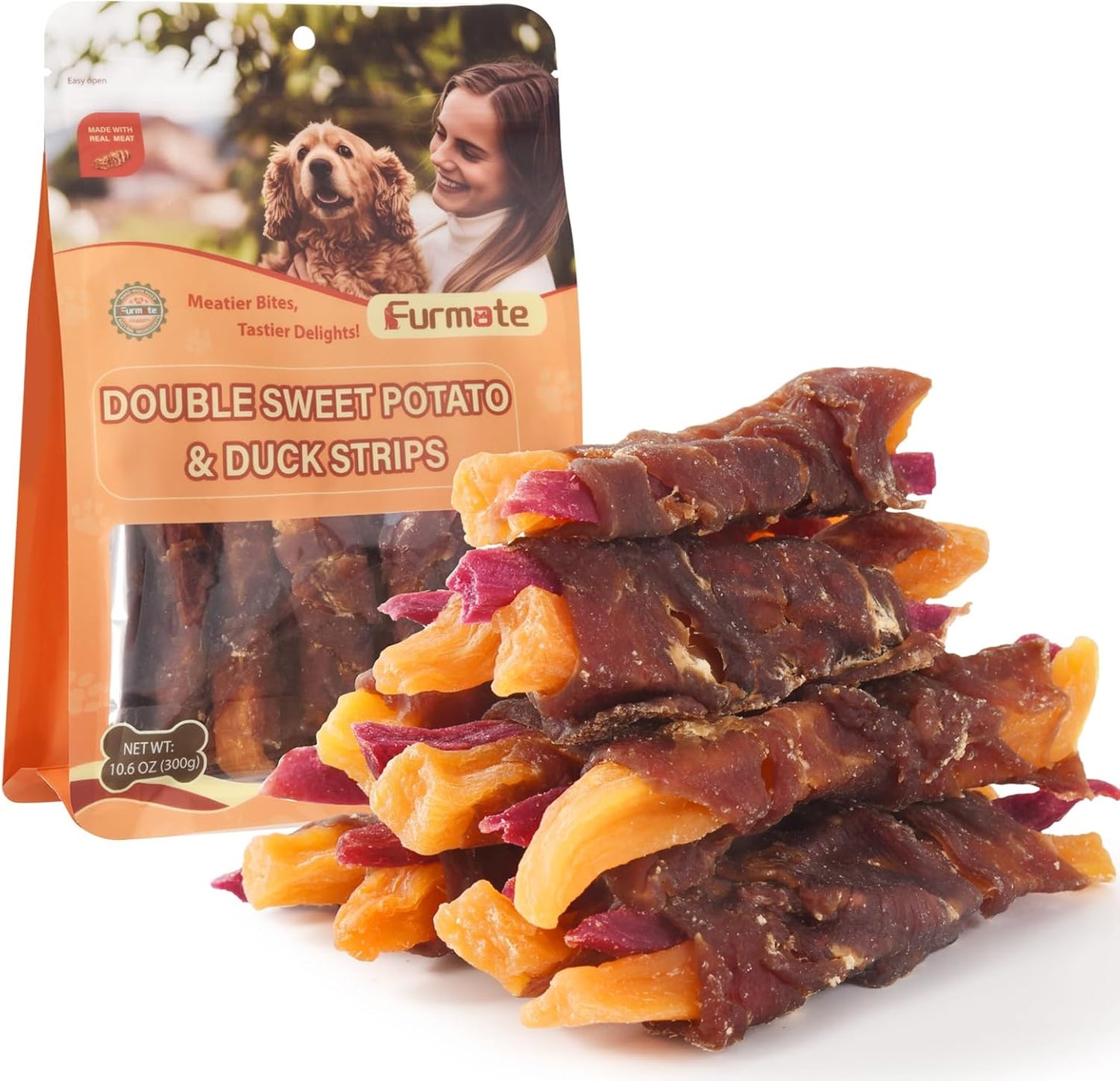 Dog-Jerky-Treats-Duck-Wrapped-Orange-Purple-Sweet-Potato,-Healthy-Dog-High-1352
