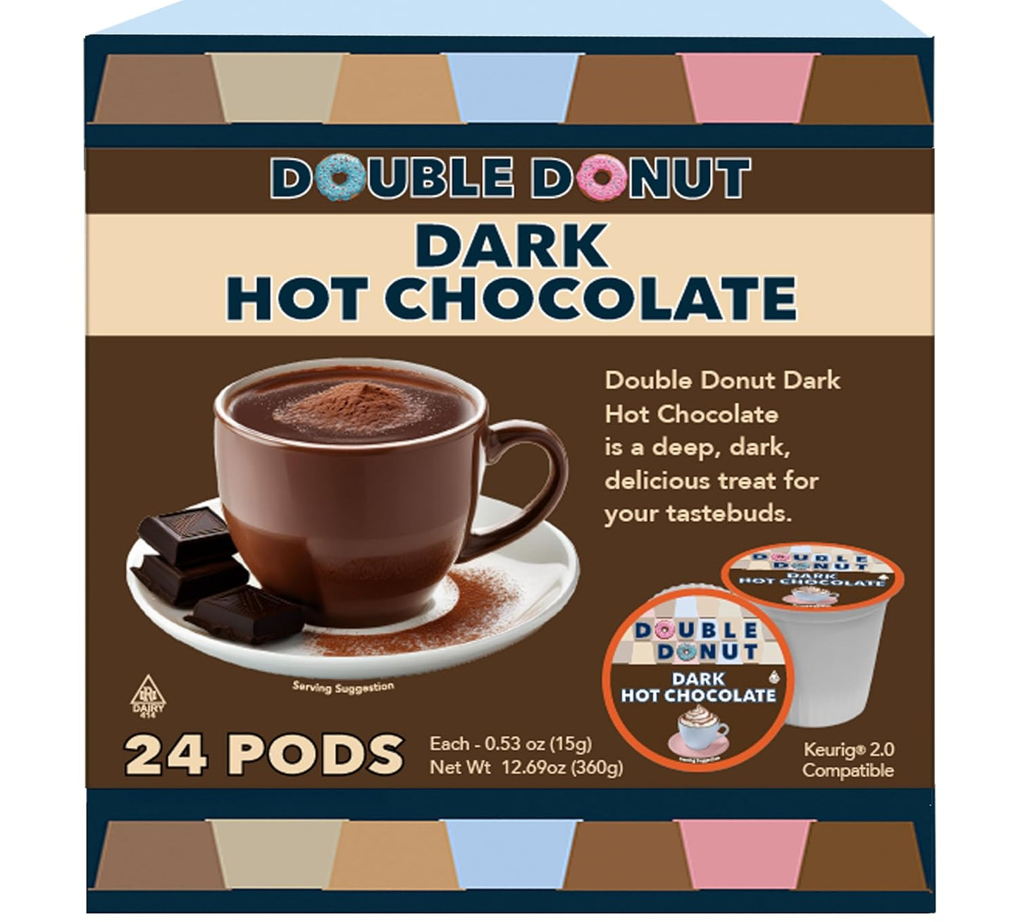 Double-Donut-Coffee-Dark-Hot-Chocolate-Pods-for-Keurig-K-Cups-Brewers,-Single-2511