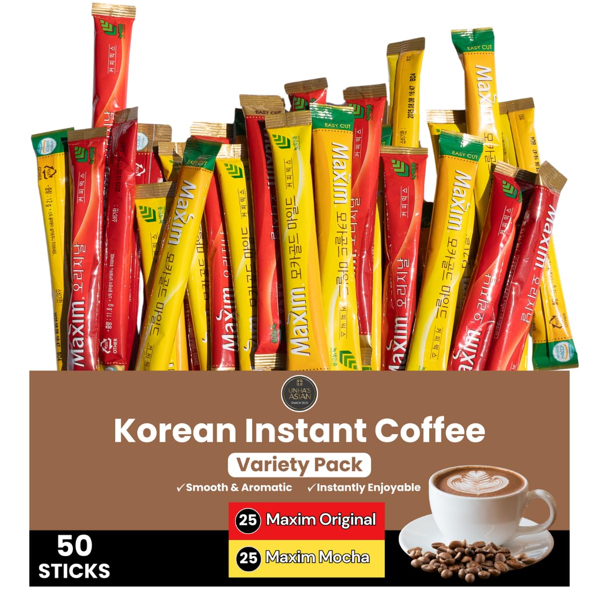 Mezcla-de-café-instantáneo-coreano,-50-paquetes-con-2-sabores,-mezcla-café1963