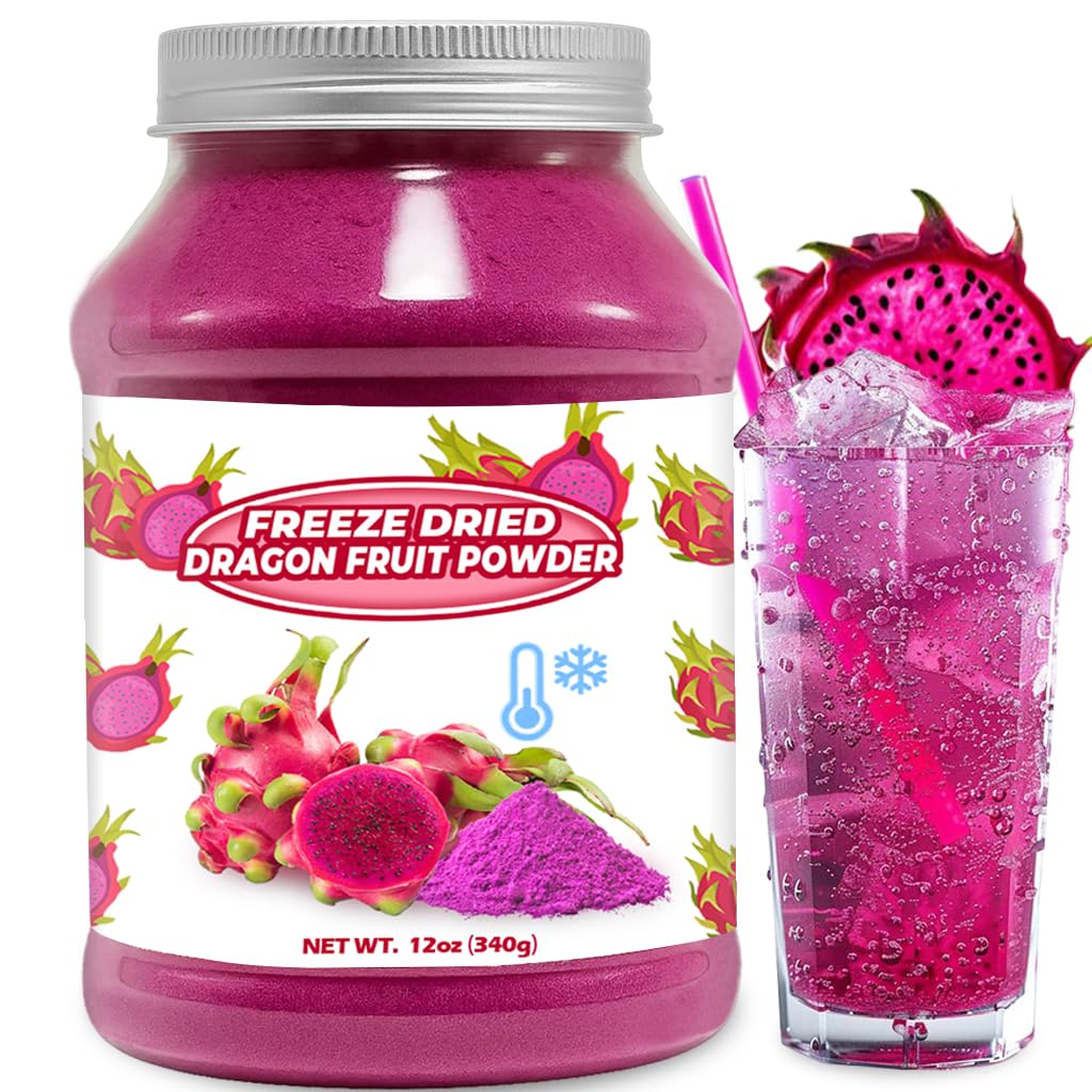 12oz-Freeze-Dried-Dragon-Fruit-Powder,-Red-Pitaya-Powder-for-Drinks,-Smoothies,-Syrup,-Natural-1040