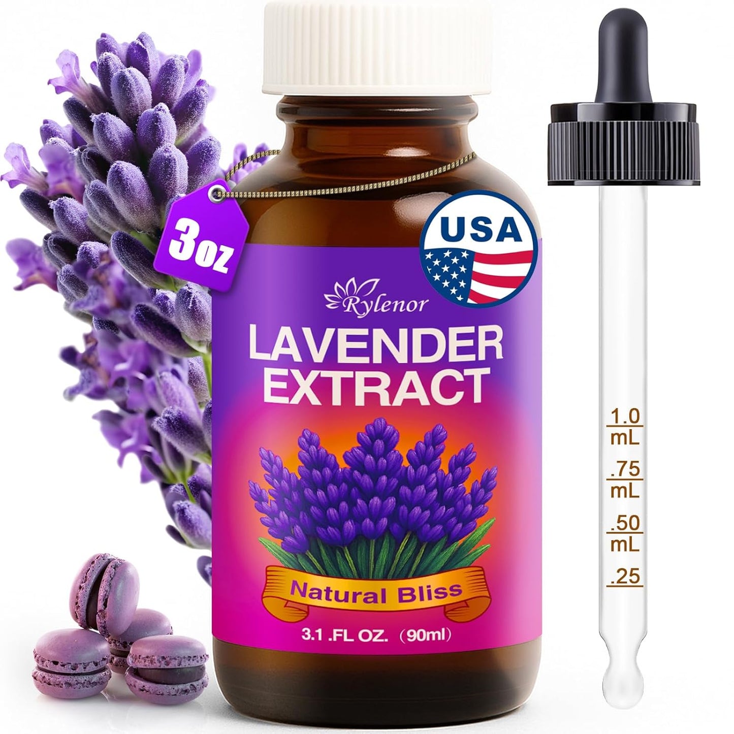 Rylenor-3-Oz-Pure-Lavender-Extract-for-Baking-Drinks,-Coffee,-Lattes.-Culinary-Lavender-and-619