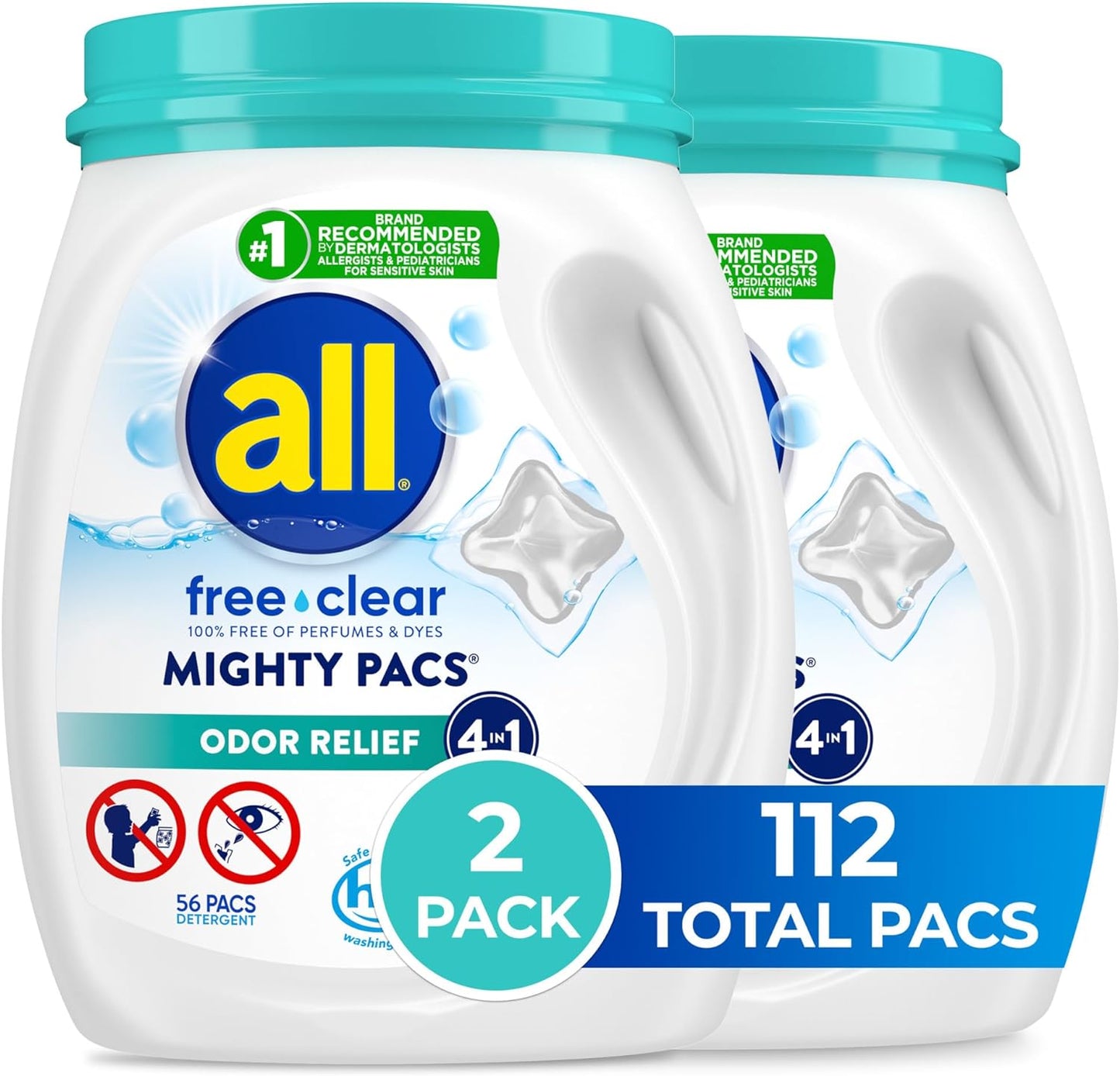 All-Mighty-Pacs-Laundry-Detergent,-Free-Clear-Odor-Relief,-Tub,-3722