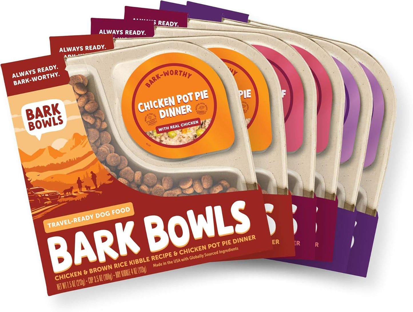On-The-Go-Dog-Food,-Chicken-Pot-Pie-Dinner,-Turkey-Fare-Dinner-&-957