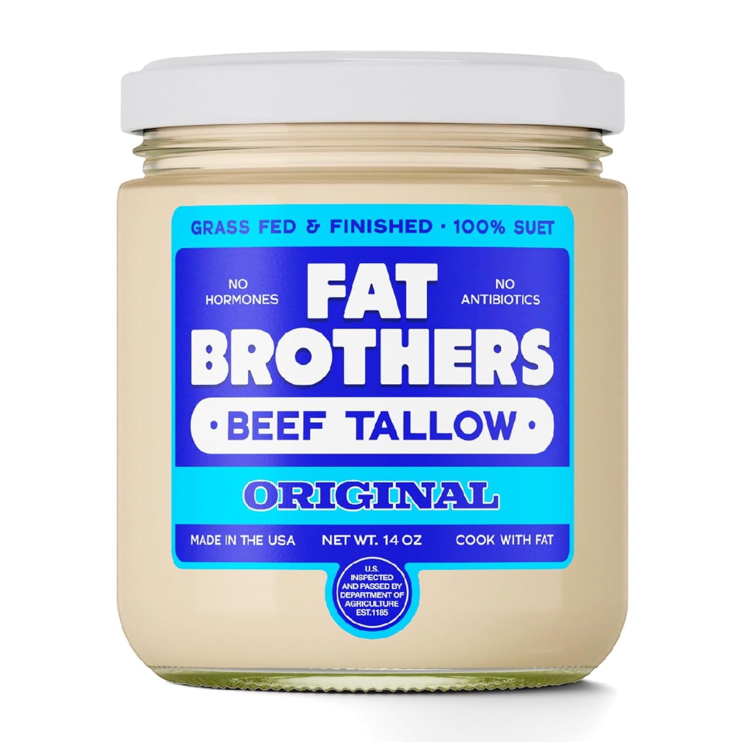 Fat-Brothers-Original-Grass-Fed-Beef-Tallow,-USA-Made-and-Sourced,-1-Suet,-Wide-Mouth-No-2070