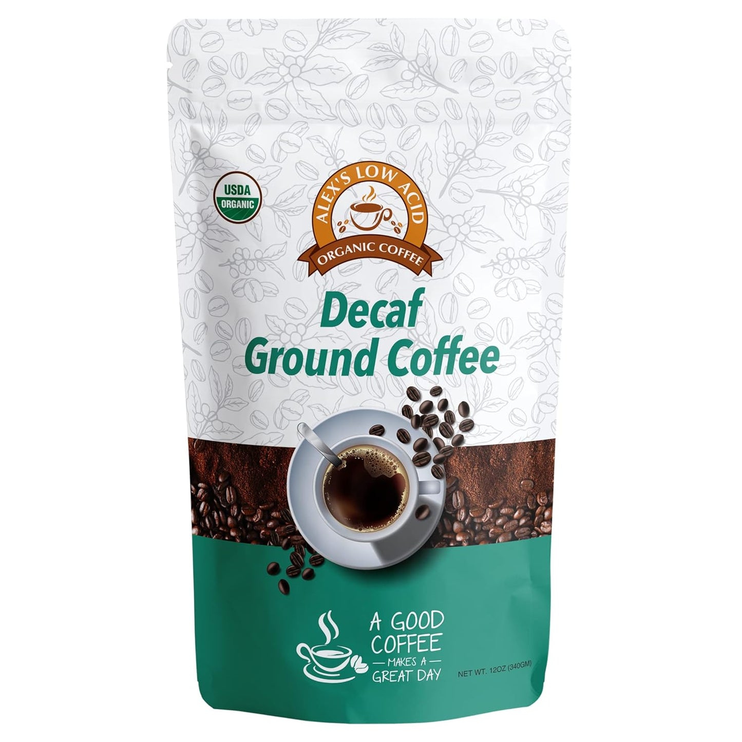 Alex's-Low-Acid-Organic-Coffee-12oz-Bag---Fresh-Ground-Decaf-(Pack-of-1921