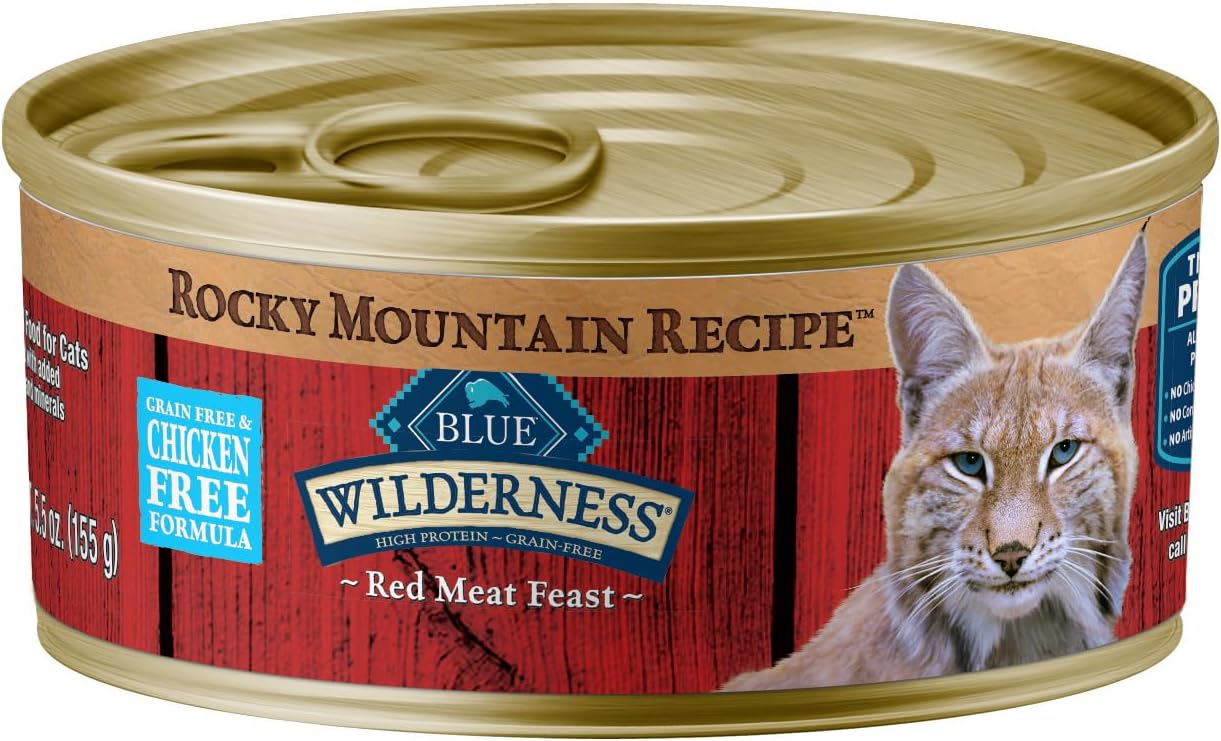 Blue-Buffalo-Wilderness-Rocky-Mountain-Recipe-Adult-Wet-Cat-Food-Paté,-Chicken-Free-&-850