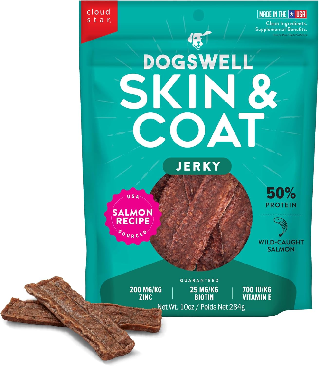 Skin-&-Coat-Jerky-Dog-Treats,-Salmon,-10-2996