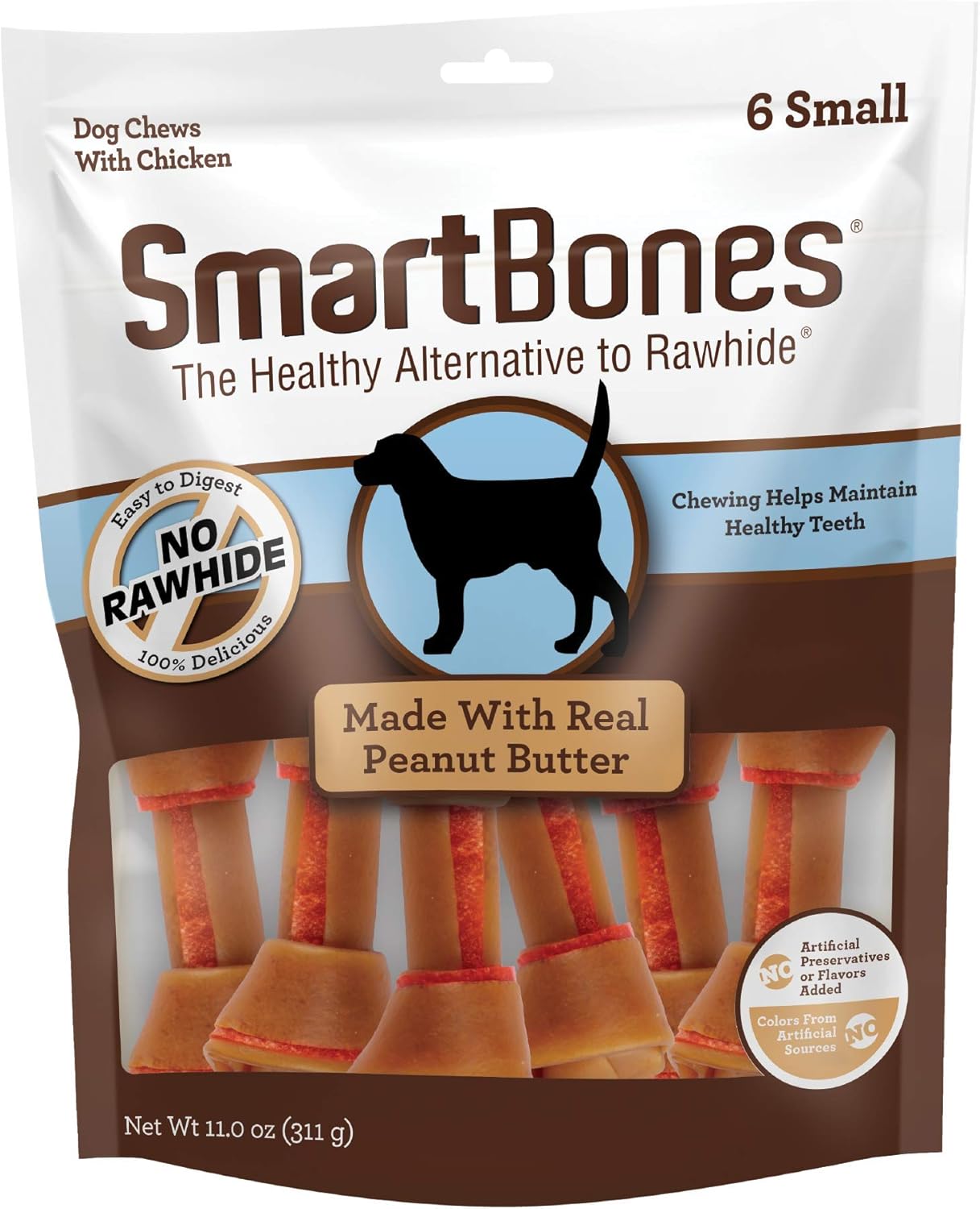 SmartBones-Small-Bones-Chicken-&-Peanut-Butter-No-Rawhide-Dog-Chews,-11-Count-1359