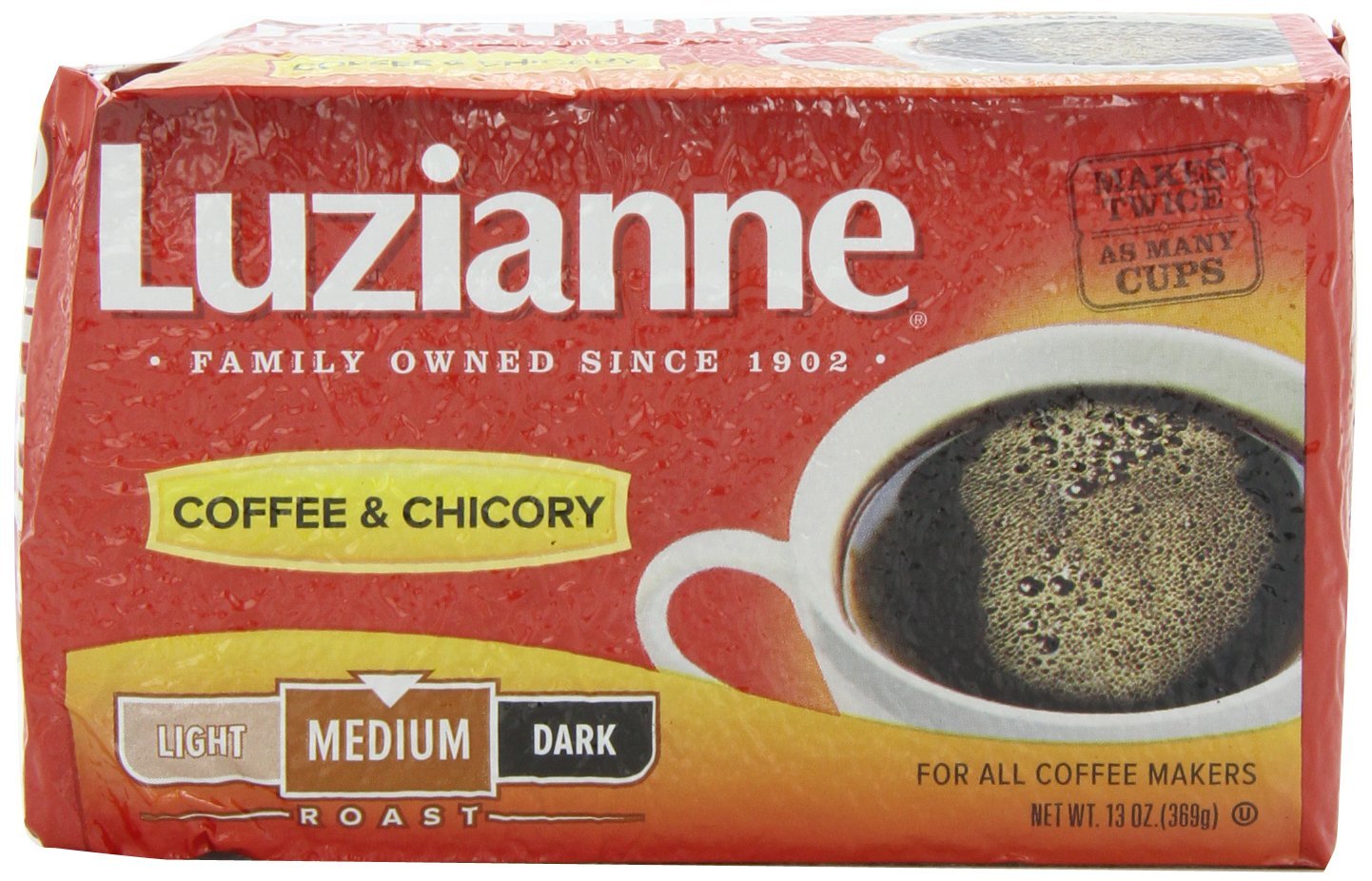Luzianne-Coffee-&-Chicory-Medium-Roast-Ground-Coffee,-13oz-Bag-(Pack-of-4)-1652