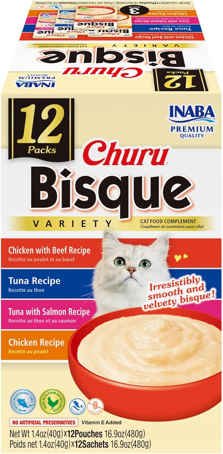 INABA-Churu-Bisque-for-Cats,-Creamy-Lickable-Purée-Side-Dish-with-E,-Ounces-Pouch,1849