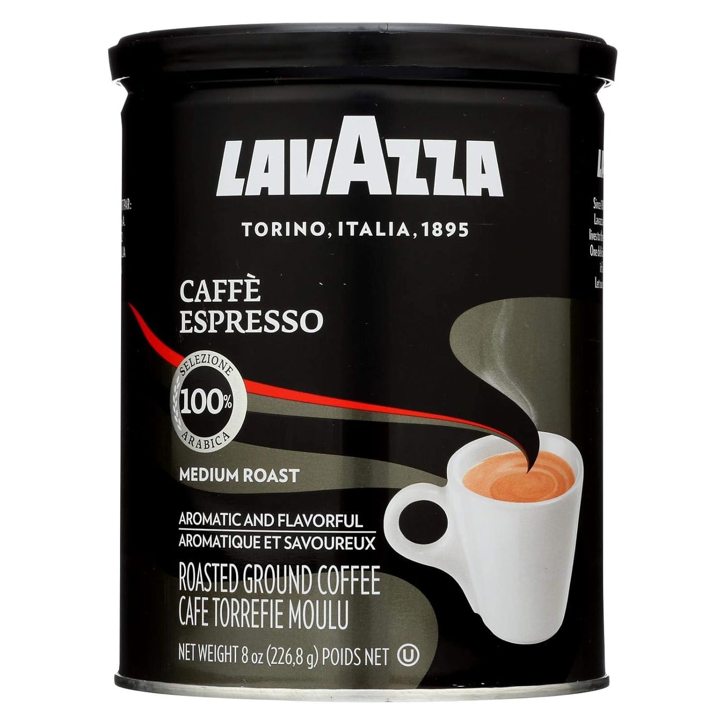 Lavazza-Caffe-Espresso-Ground-Coffee,-Medium-Roast-8-oz-Cans-Full-Case-of-522