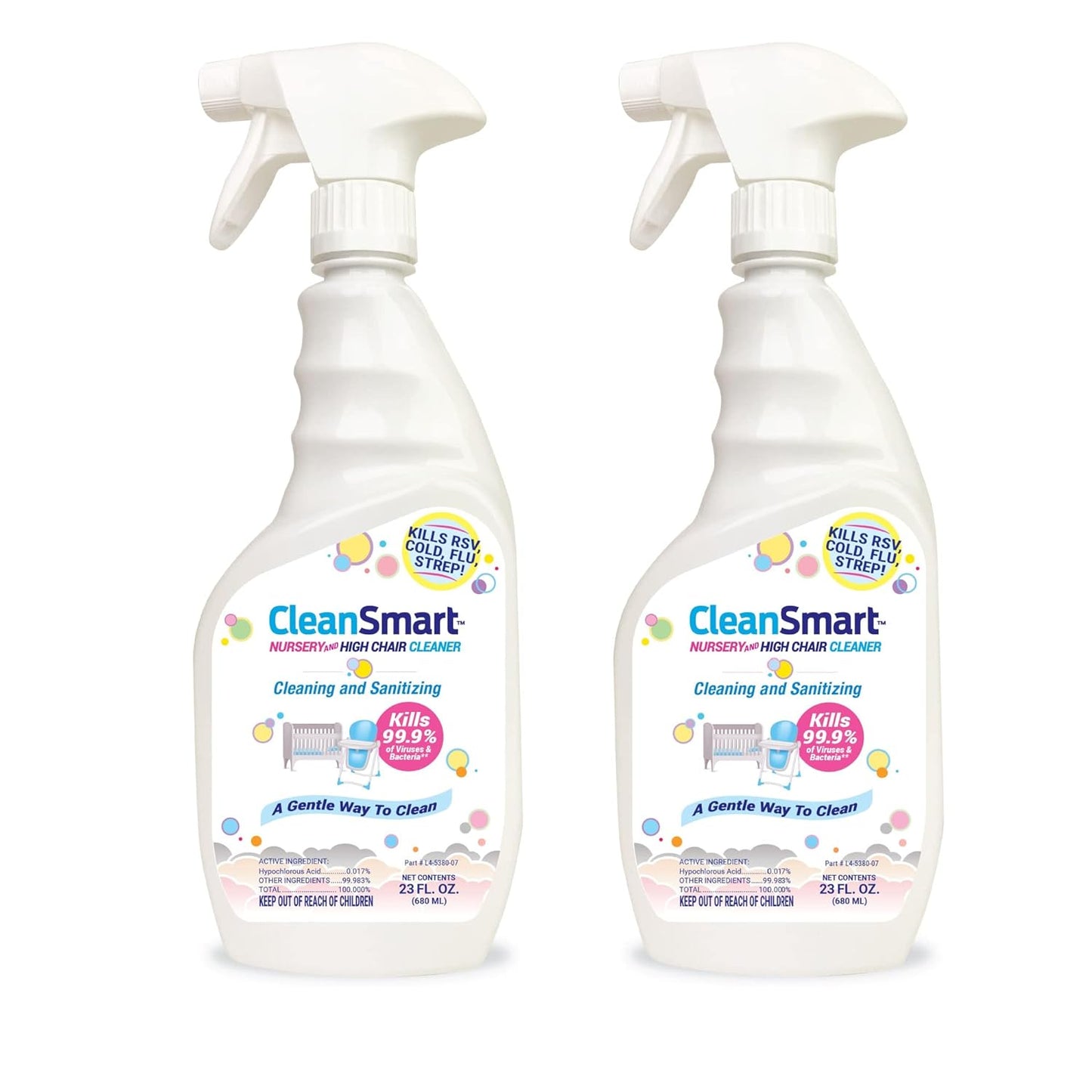 CleanSmart-Nursery-&-High-Chair-Cleaner,-23-Ounce-Bottle-(Pack-5152