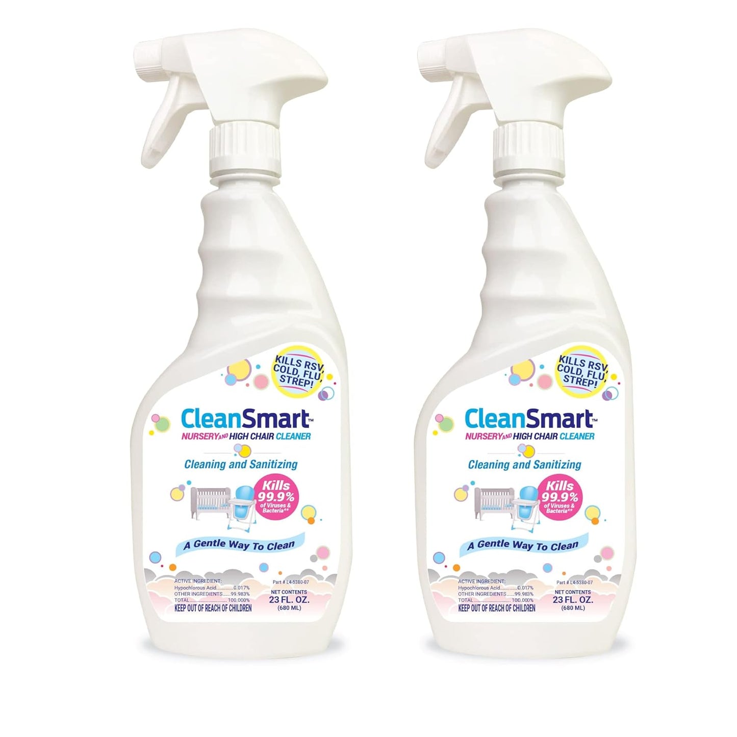 CleanSmart-Nursery-&-High-Chair-Cleaner,-23-Ounce-Bottle-(Pack-of-2),-Hypochlorous-Naturally-Kills-1523