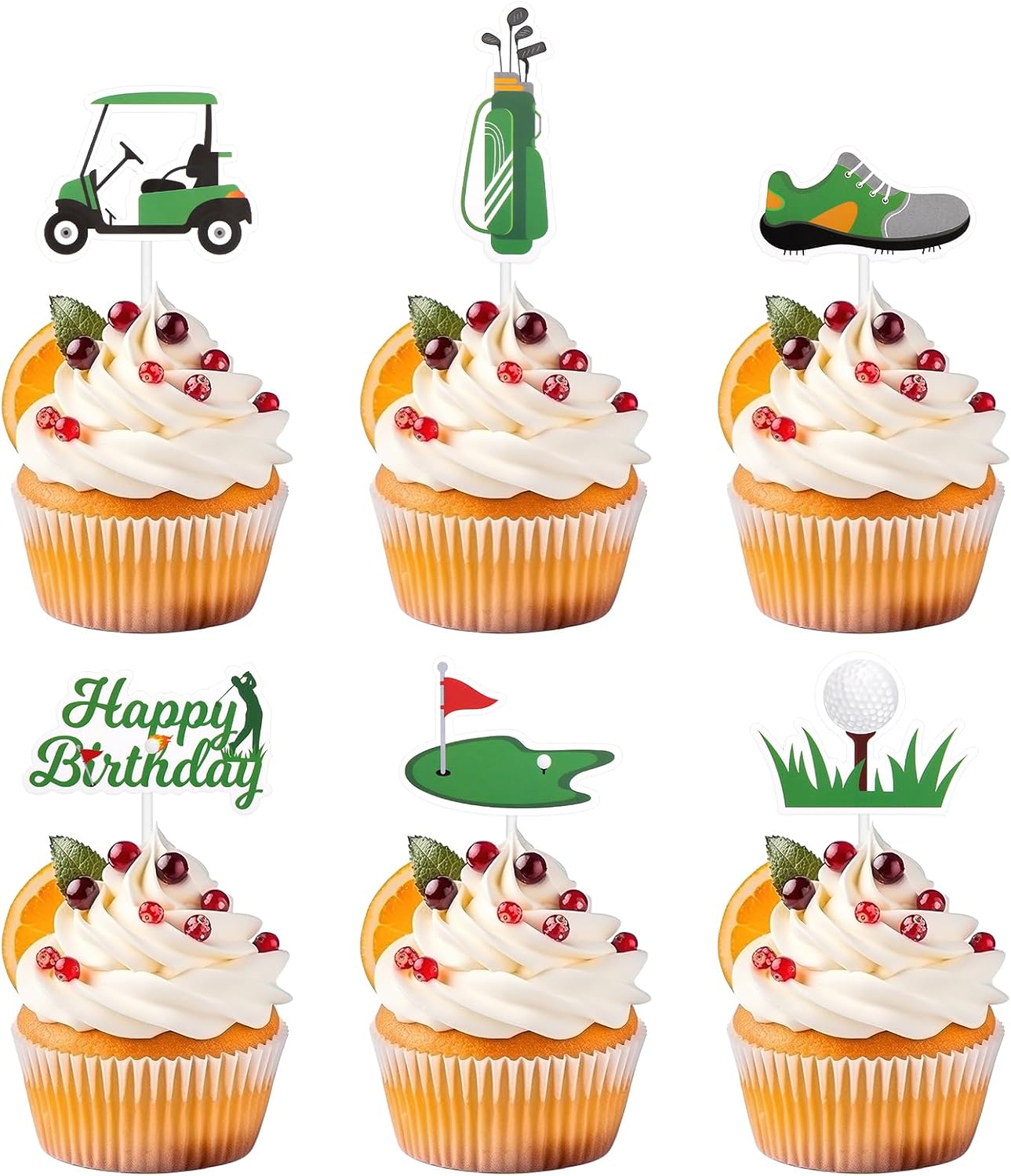 36pcs-Golf-Cupcake-Toppers-Kit,-Trophy-Golf-Ball-Shoes-Carts-Bag-Lawn-Picks-Sports-959