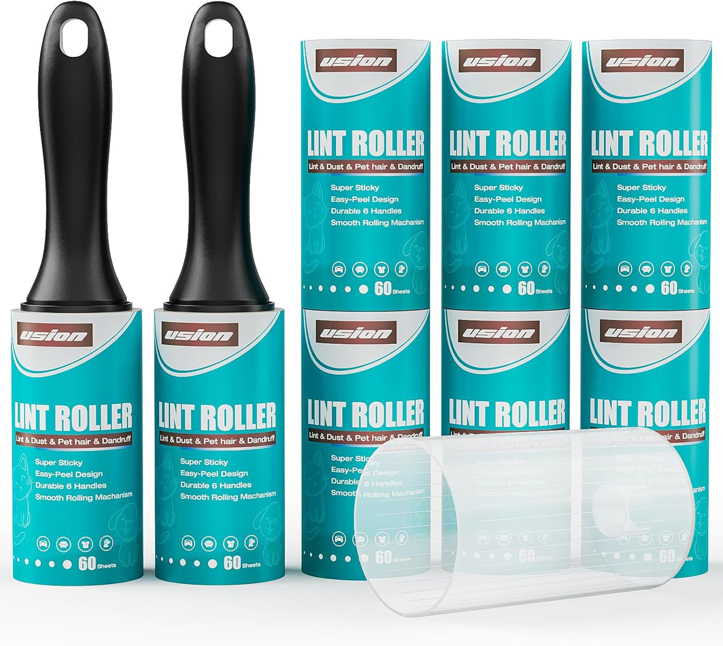 USION-Lint-Rollers-for-Pet-Hair-Extra-Sticky,-480-Sheets-1312