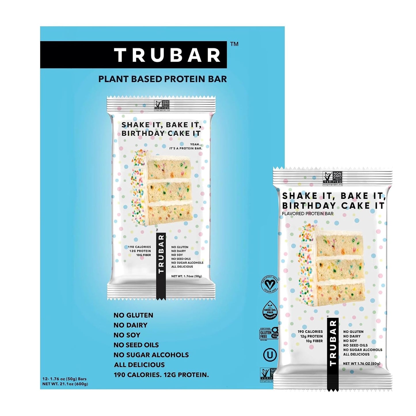 TRUBAR-Vegan-Protein-Bar,-Shake-it-Bake-it-Birthday-Cake-it,--Gluten-Free,-Plant-Protein,-103