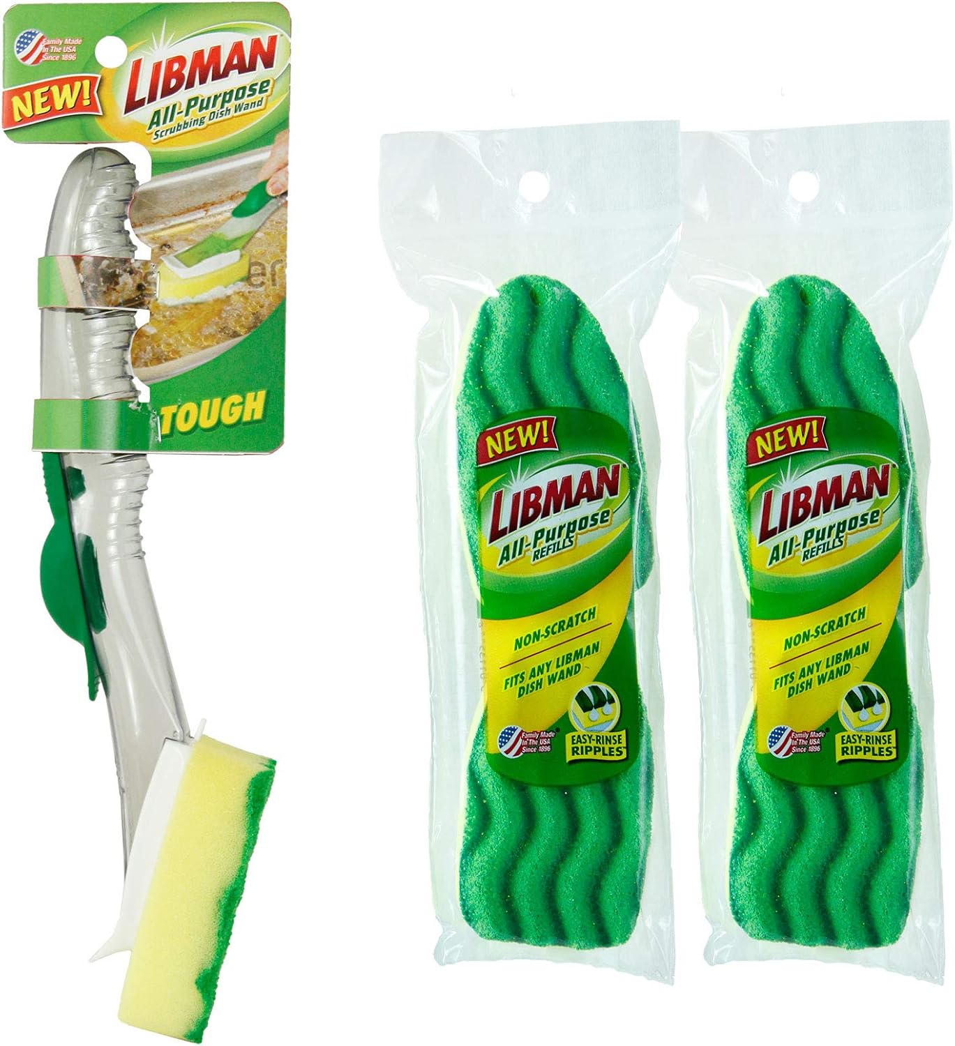 Libman-All-Purpose-Scrubbing-Dish-Wand---Fillable,-with-4-Multi-Purpose-53